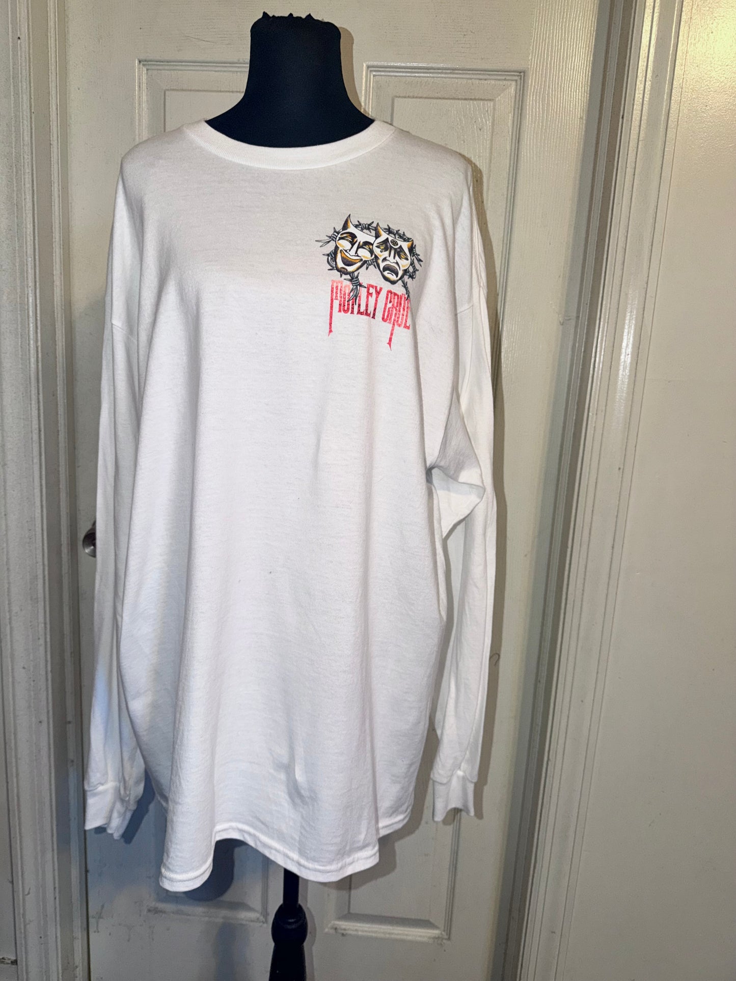 Motley Crue Double Sided Oversized Distressed Long Sleeve Tee