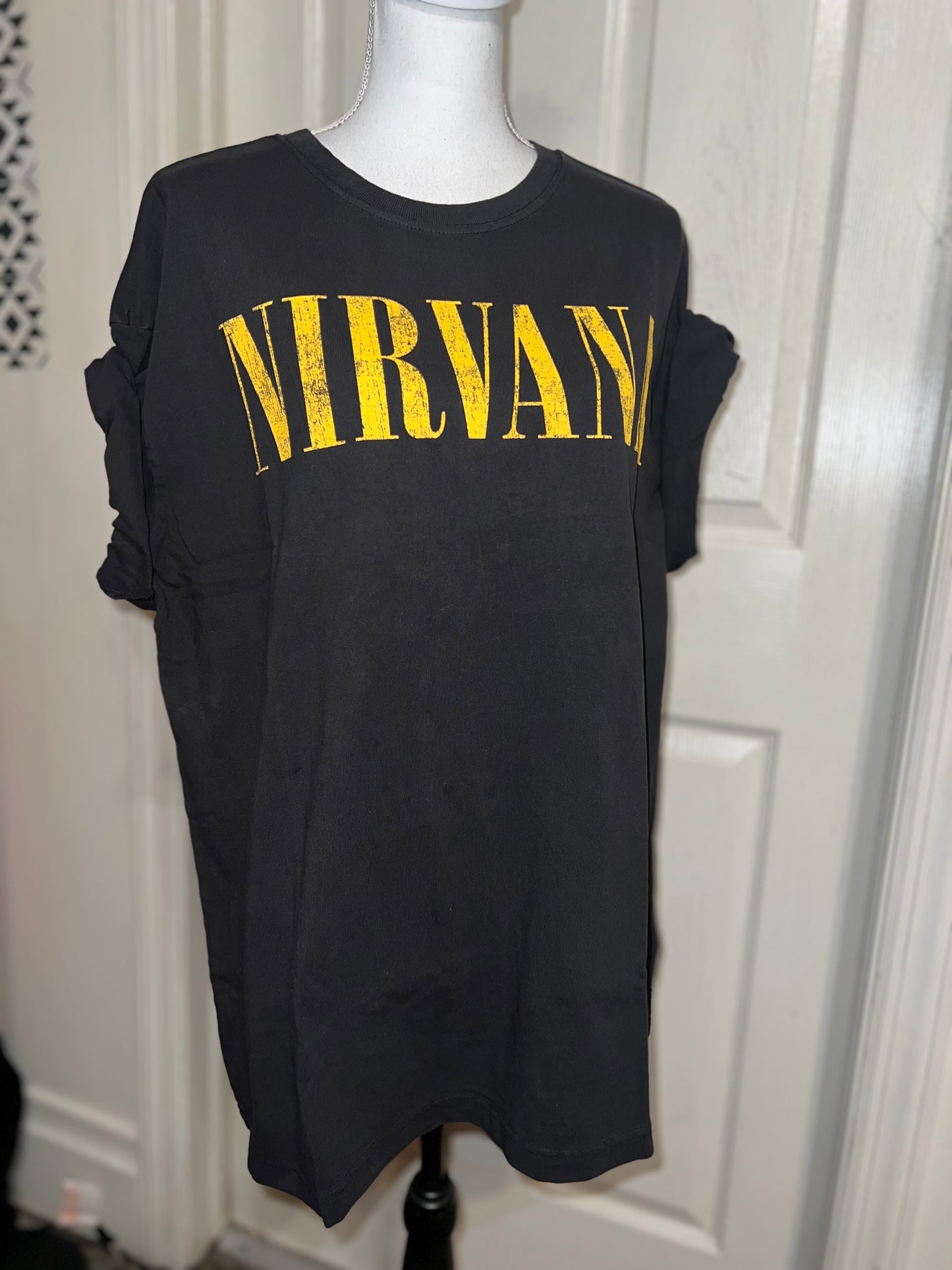 Nirvana Double Sided Oversized Distressed Tee