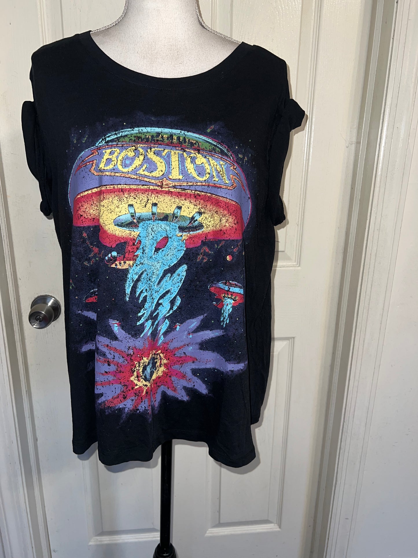 Boston Double Sided Oversized Distressed Tee