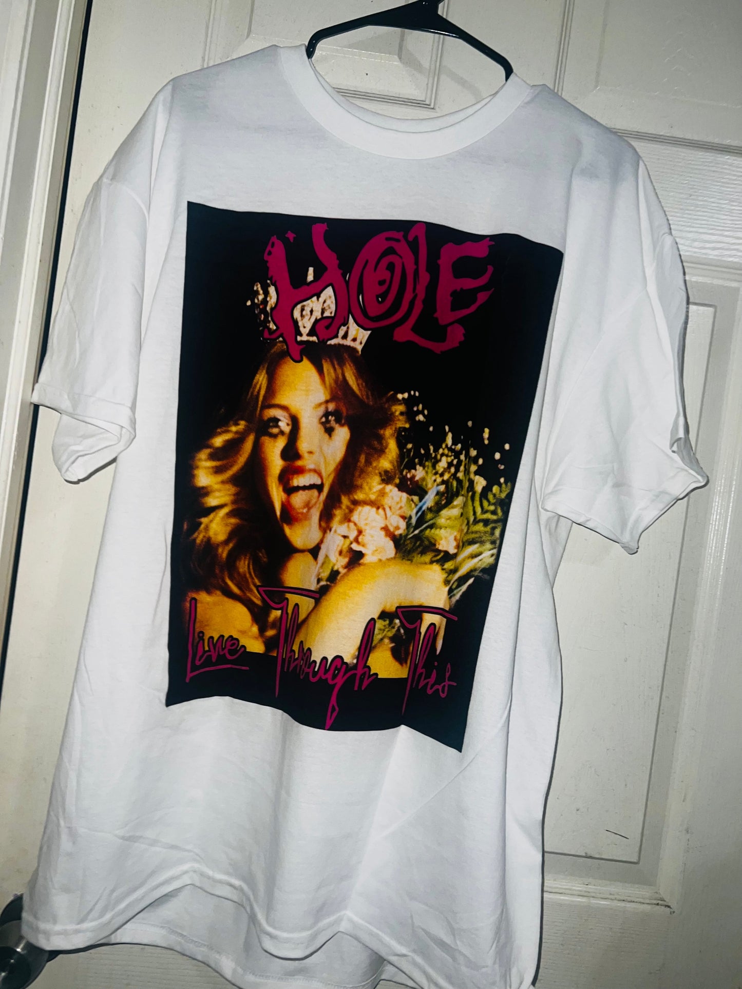 Hole “Pretty on the Inside” Oversized Distressed Tee
