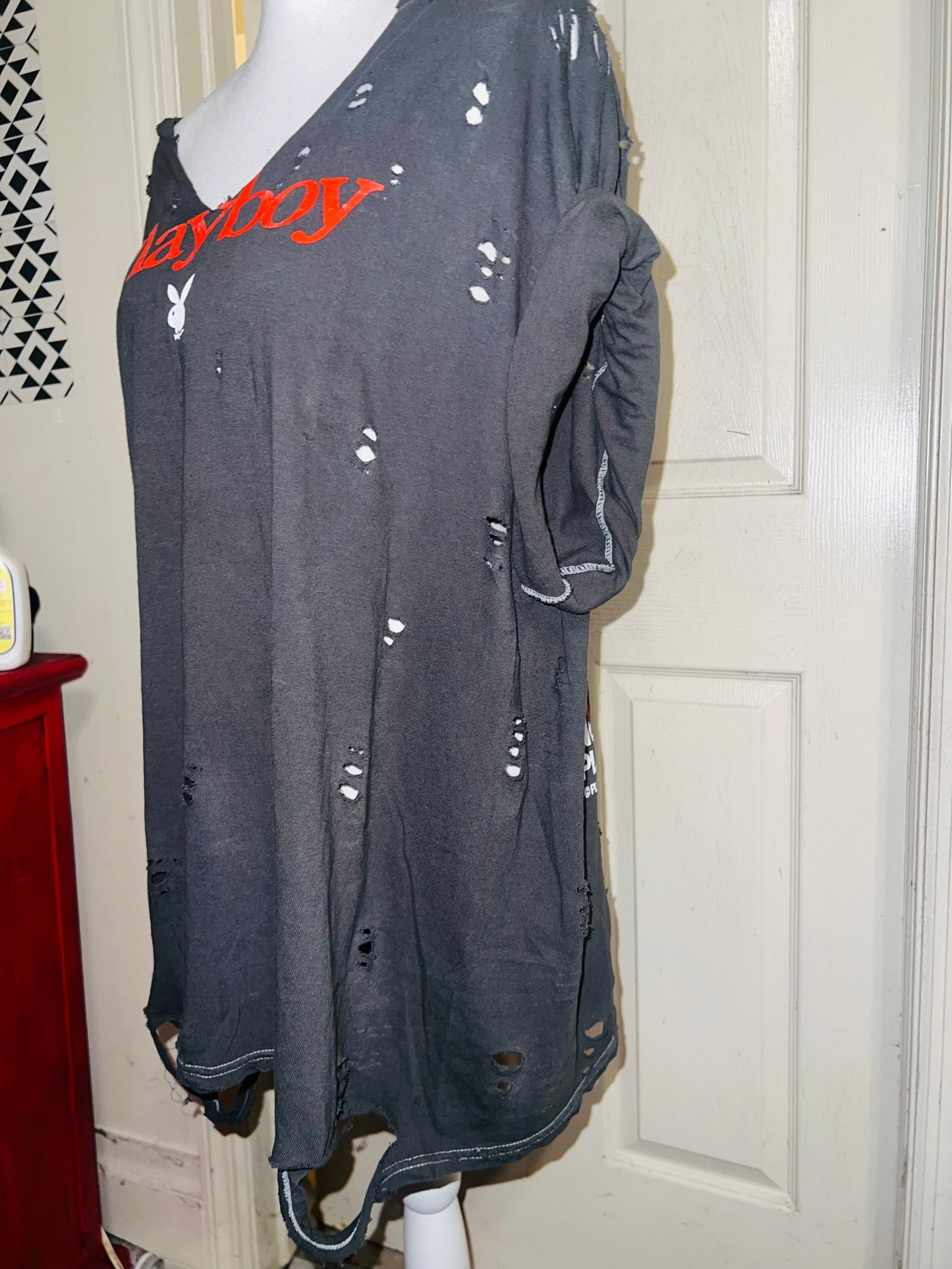 Playboy Double Sided Oversized Distressed Tee