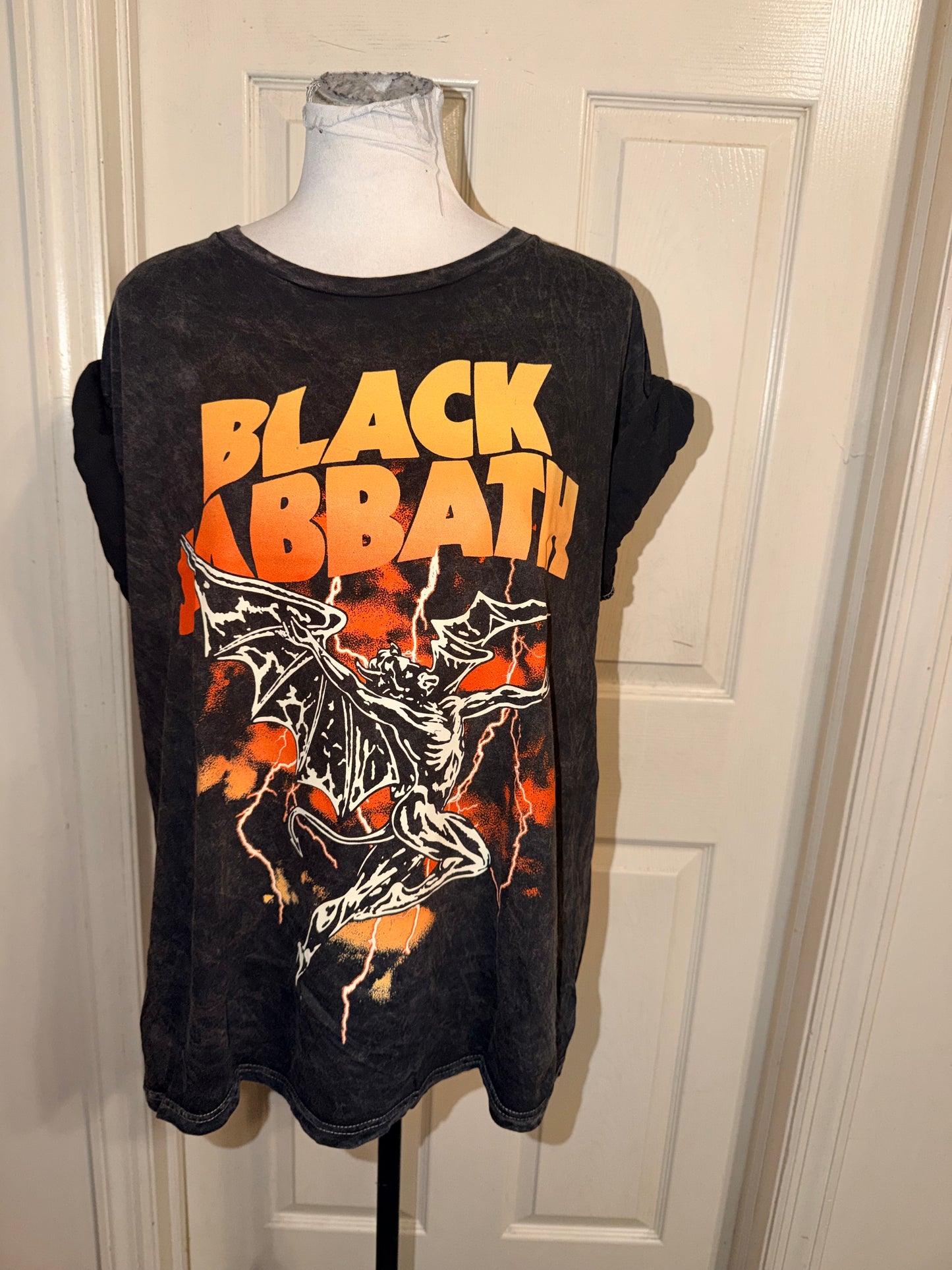 Black Sabbath Double Sided Oversized Distressed Tee