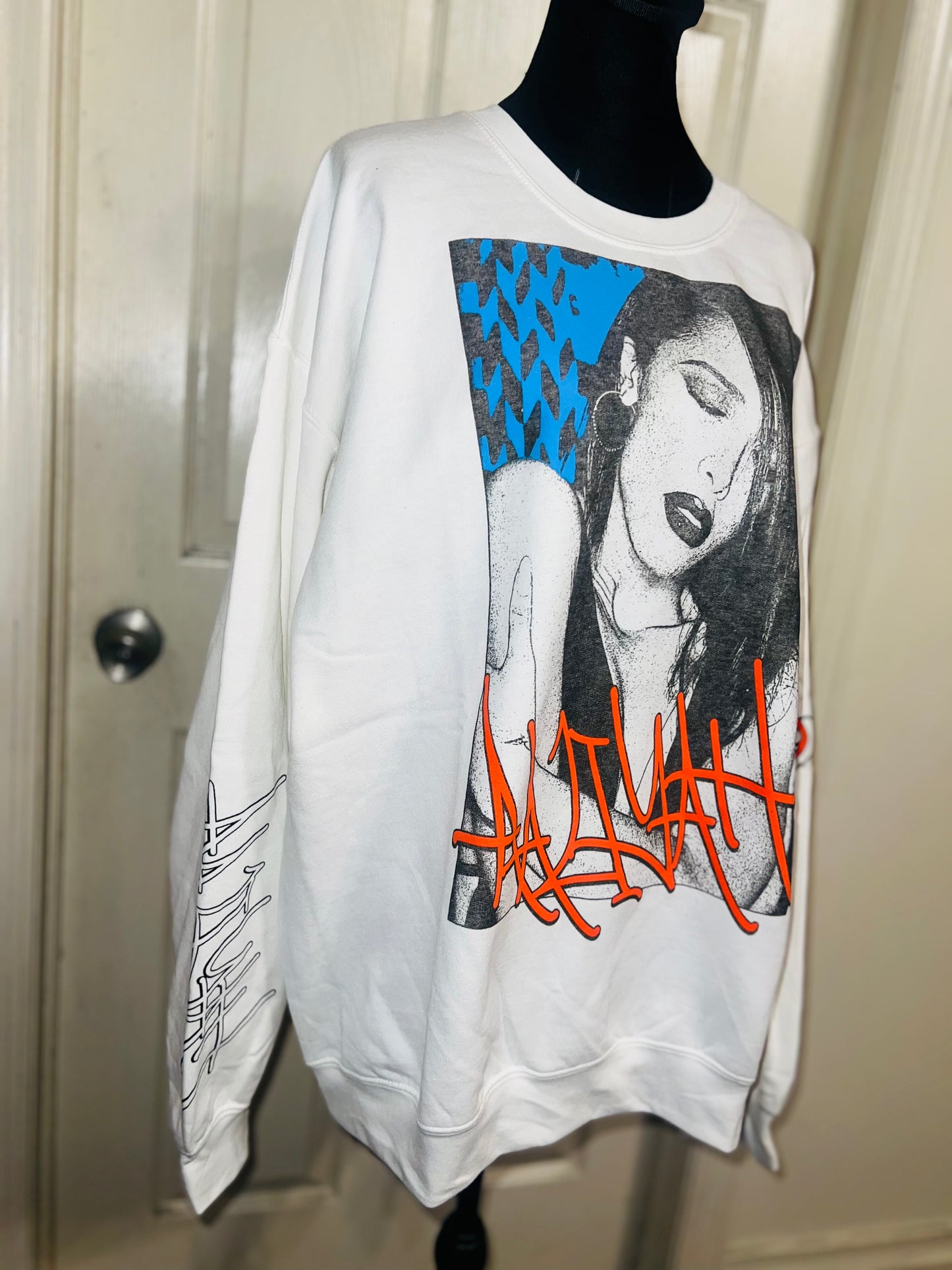 Aaliyah Oversized Distressed Sweatshirt