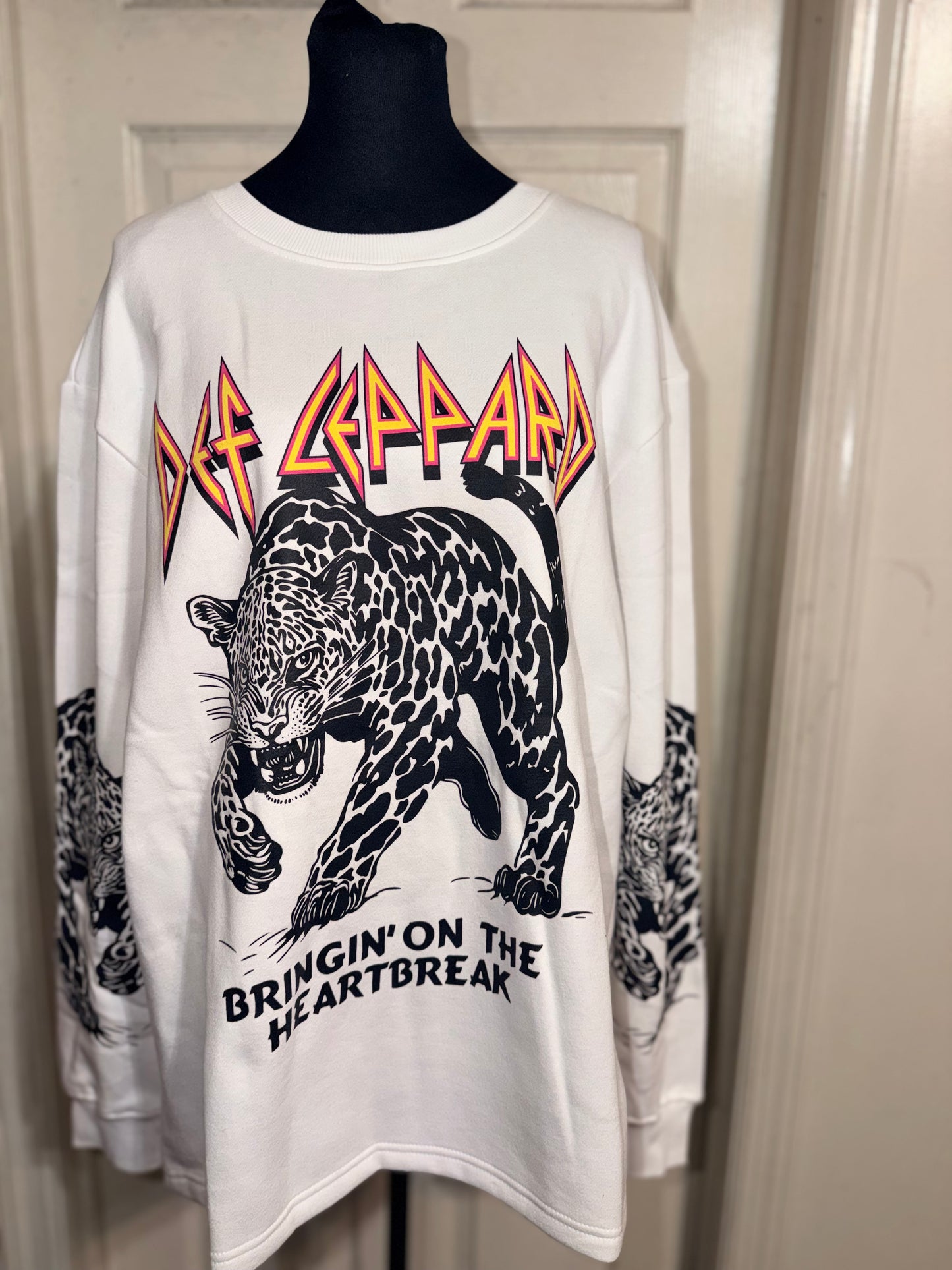 Def Leppard Oversized Distressed Sweatshirt