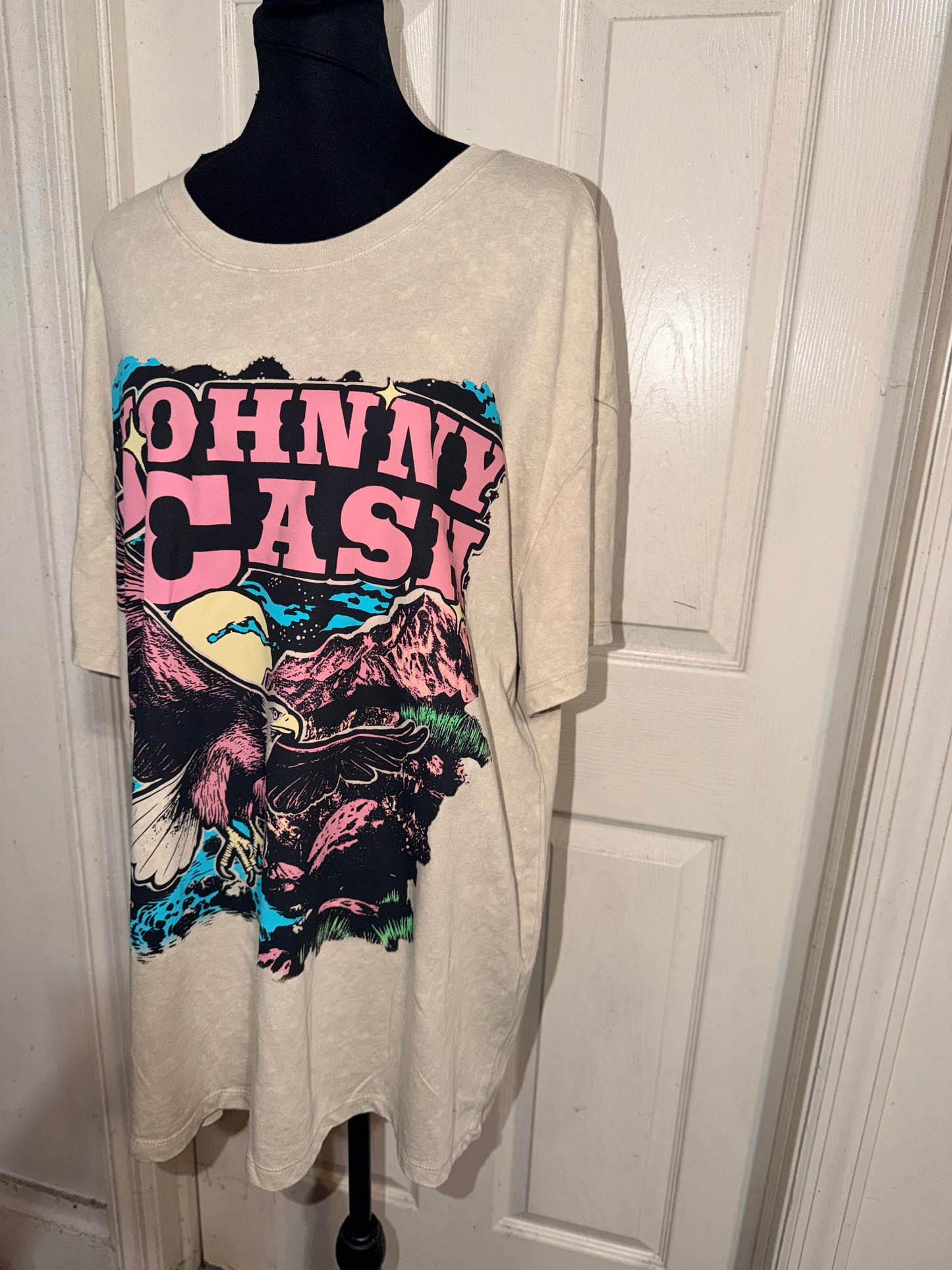 Johnny Cash Double Sided Oversized Distressed Tee
