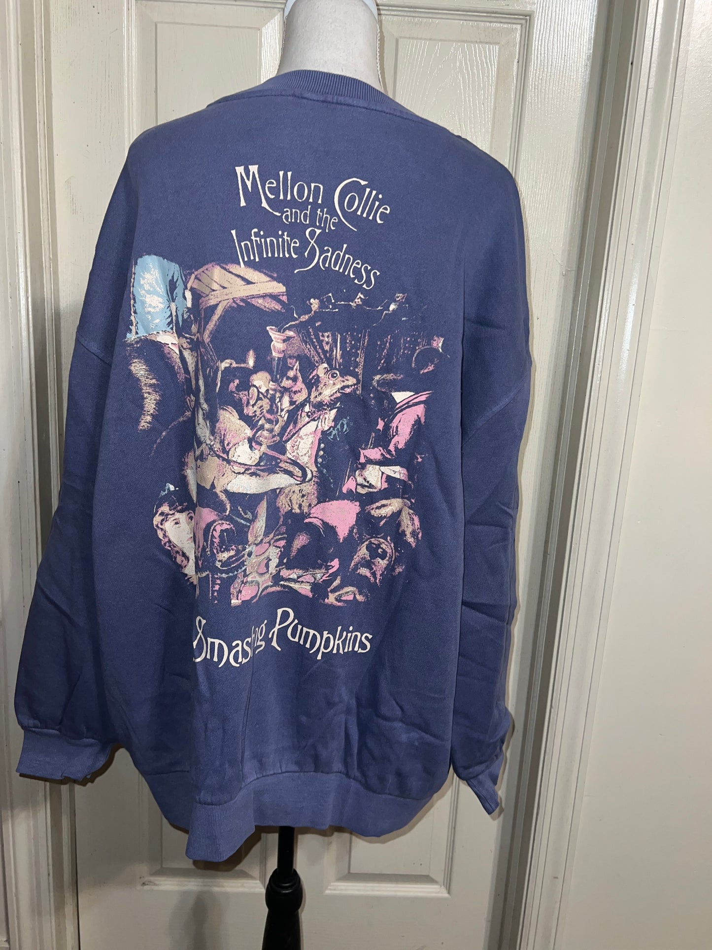 The Smashing Pumpkins Double Sided Oversized Distressed Sweatshirt