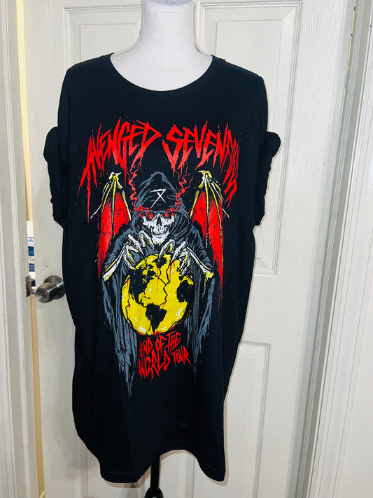 Avenged Sevenfold Oversized Distressed Tee