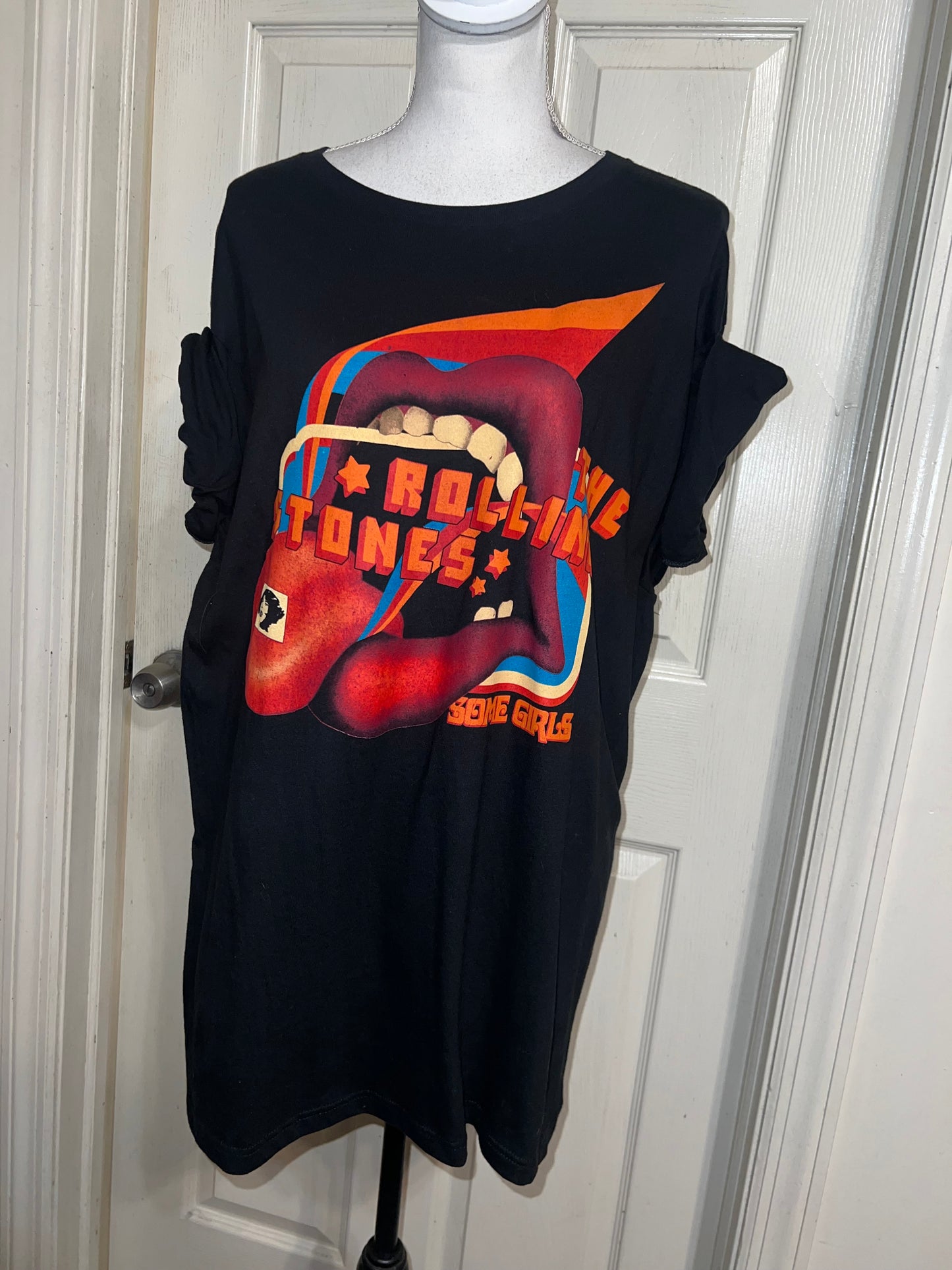 Rolling Stones “Girls” Oversized Distressed Tee