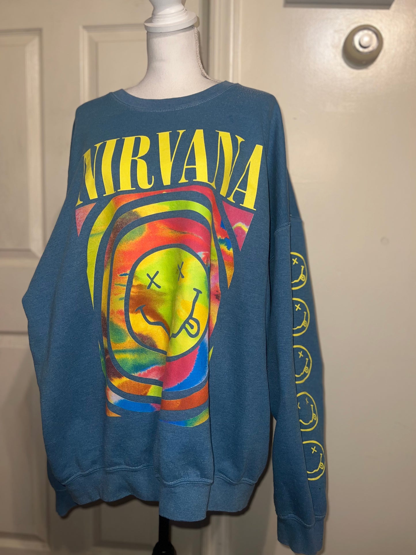 Nirvana Oversized Distressed Sweatshirt