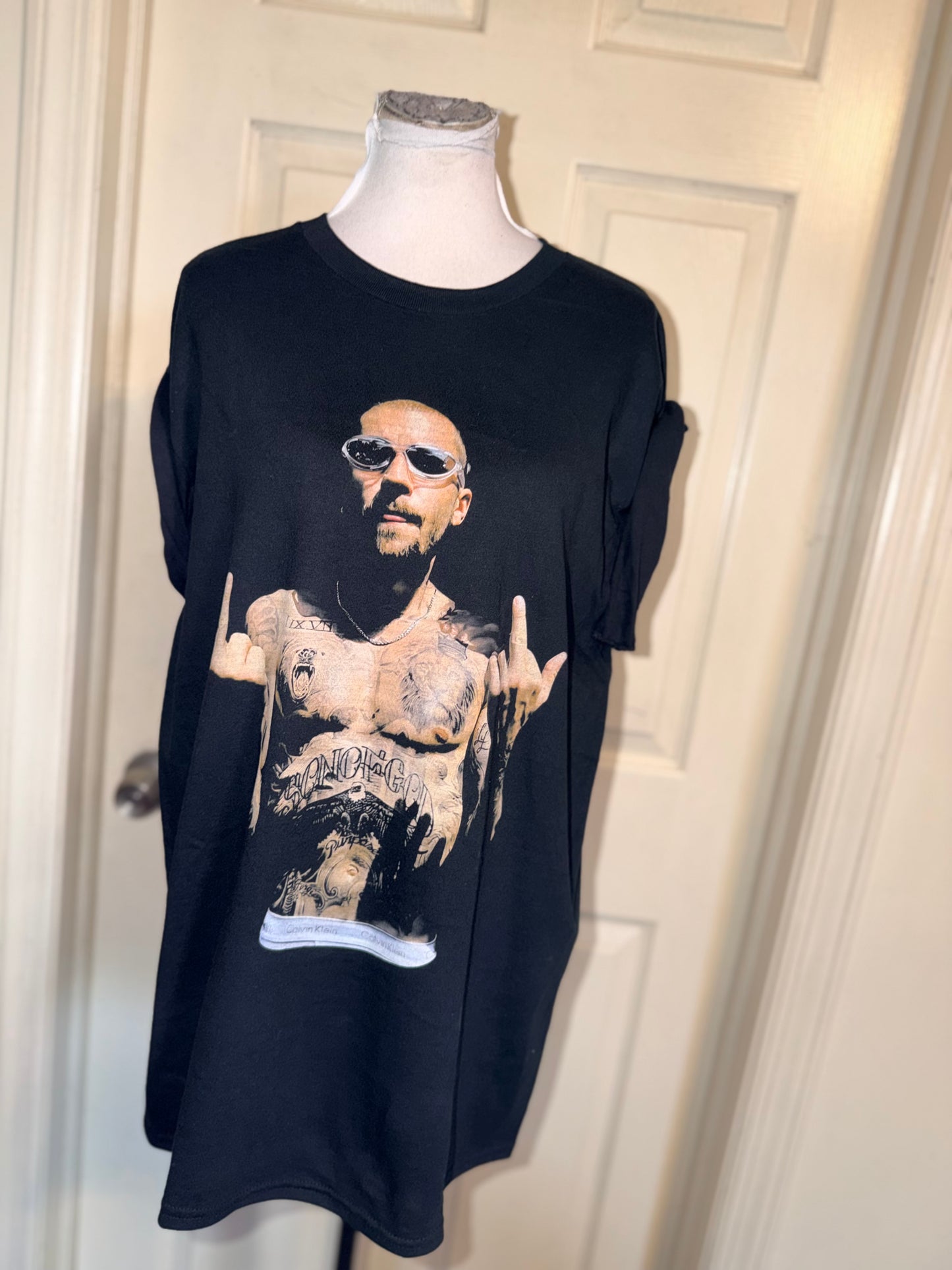 Justin Bieber Oversized Distressed Tee