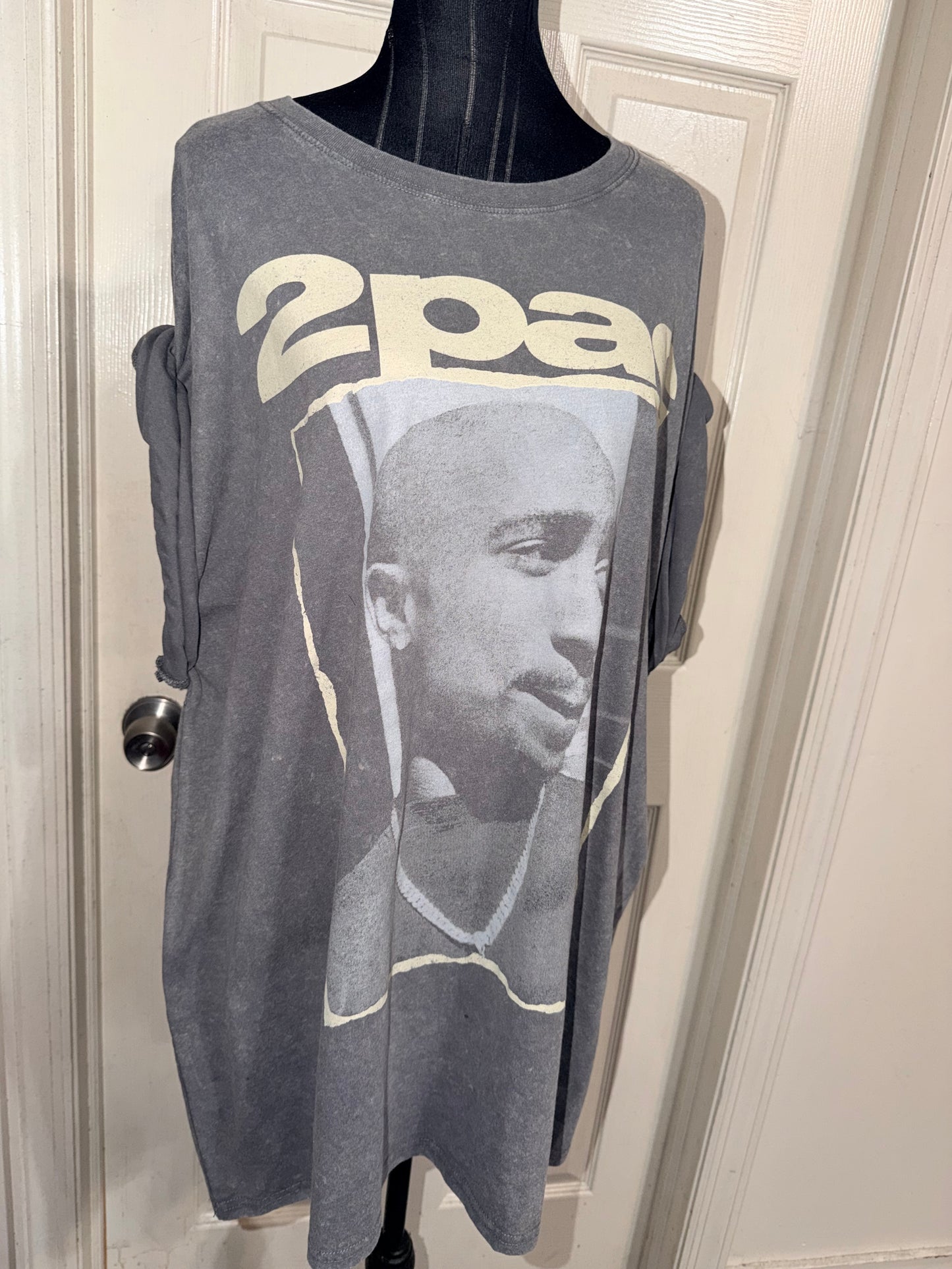 Tupac Double Sided Oversized Distressed Tee