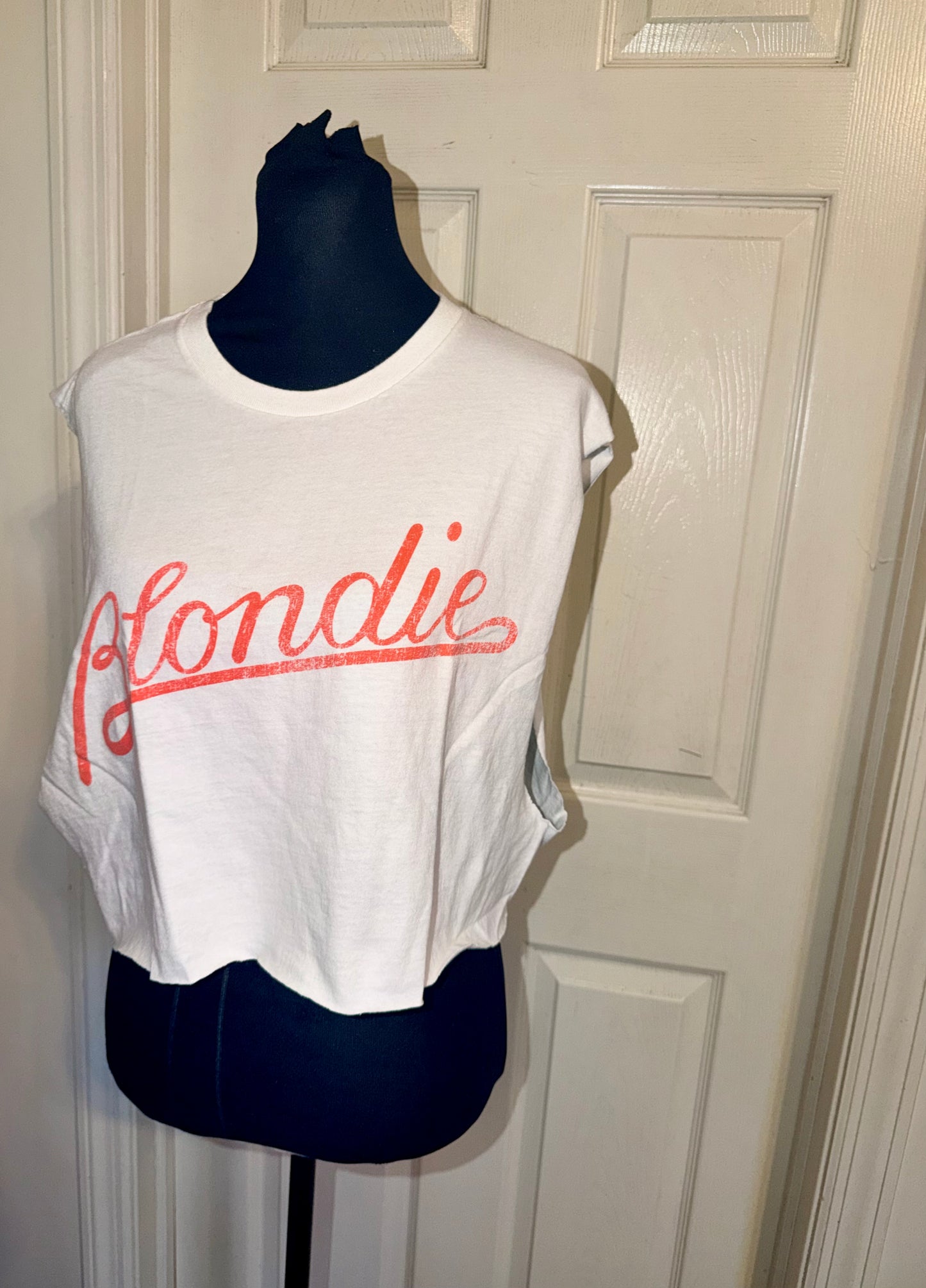 Blondie Oversized Distressed Cropped Tank