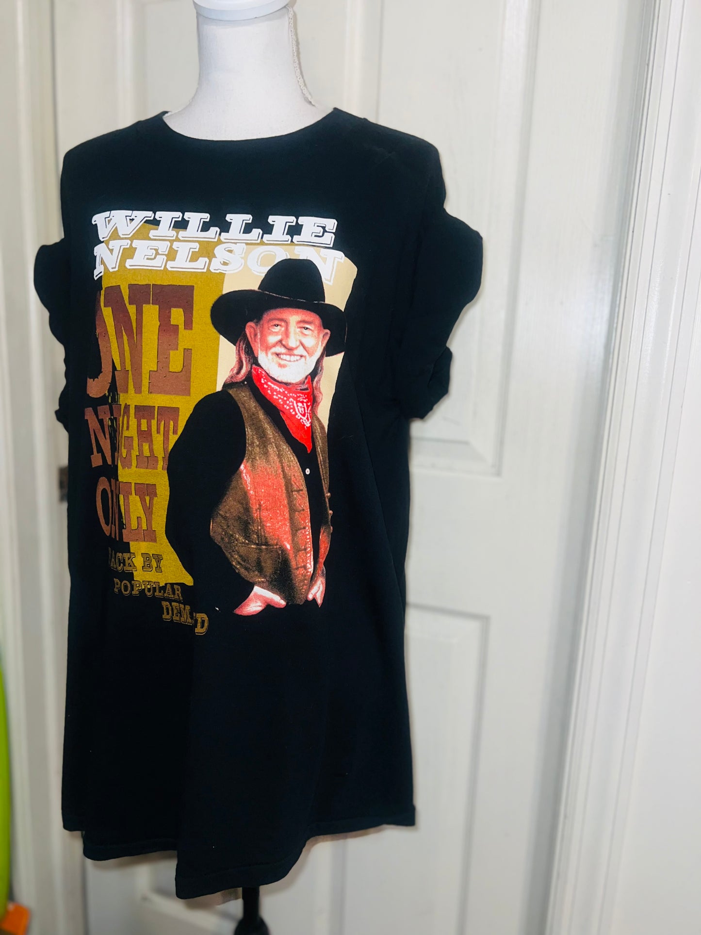 Willie Nelson Double Sided Distressed Vintage Oversized Tee