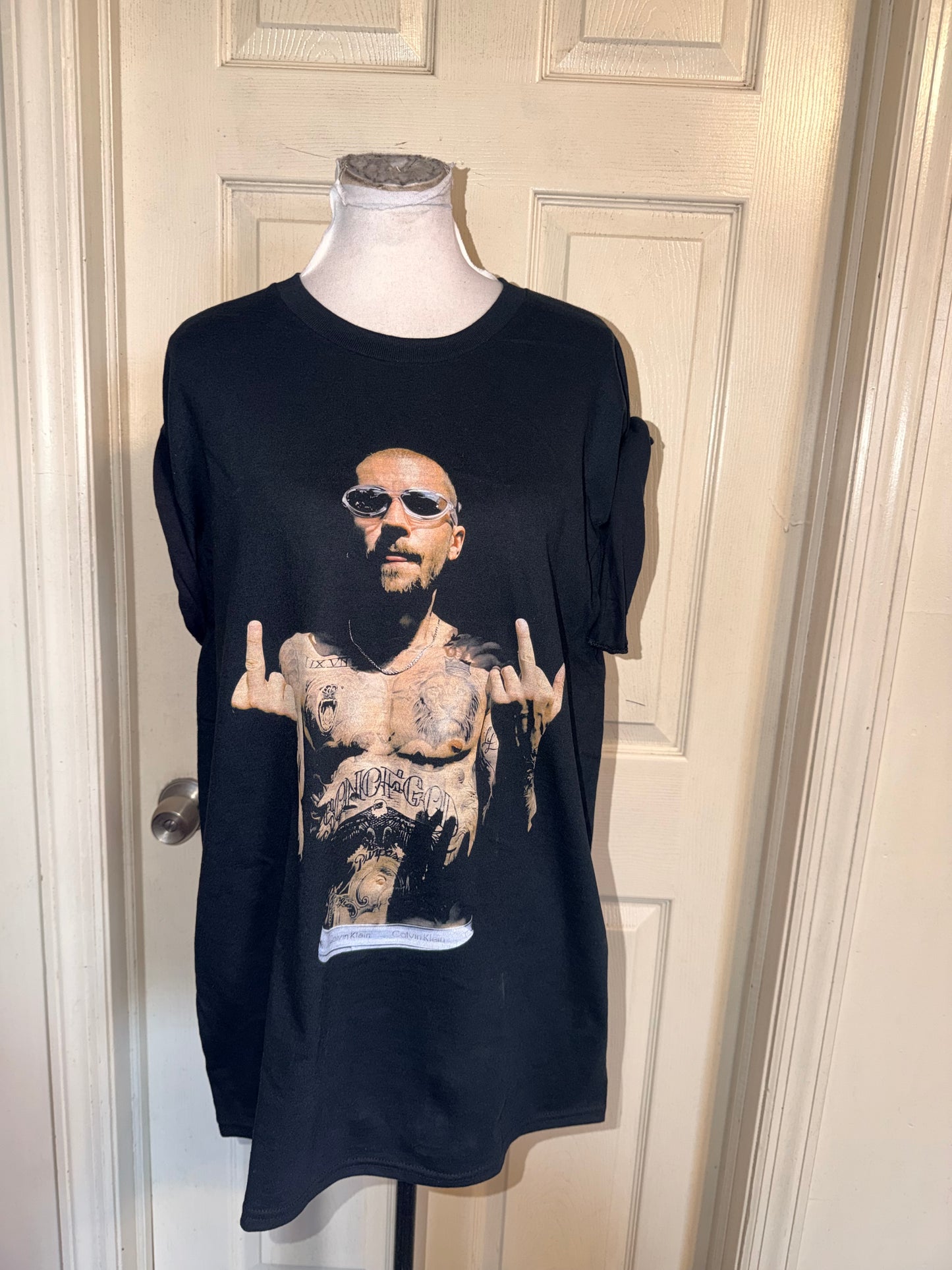 Justin Bieber Oversized Distressed Tee