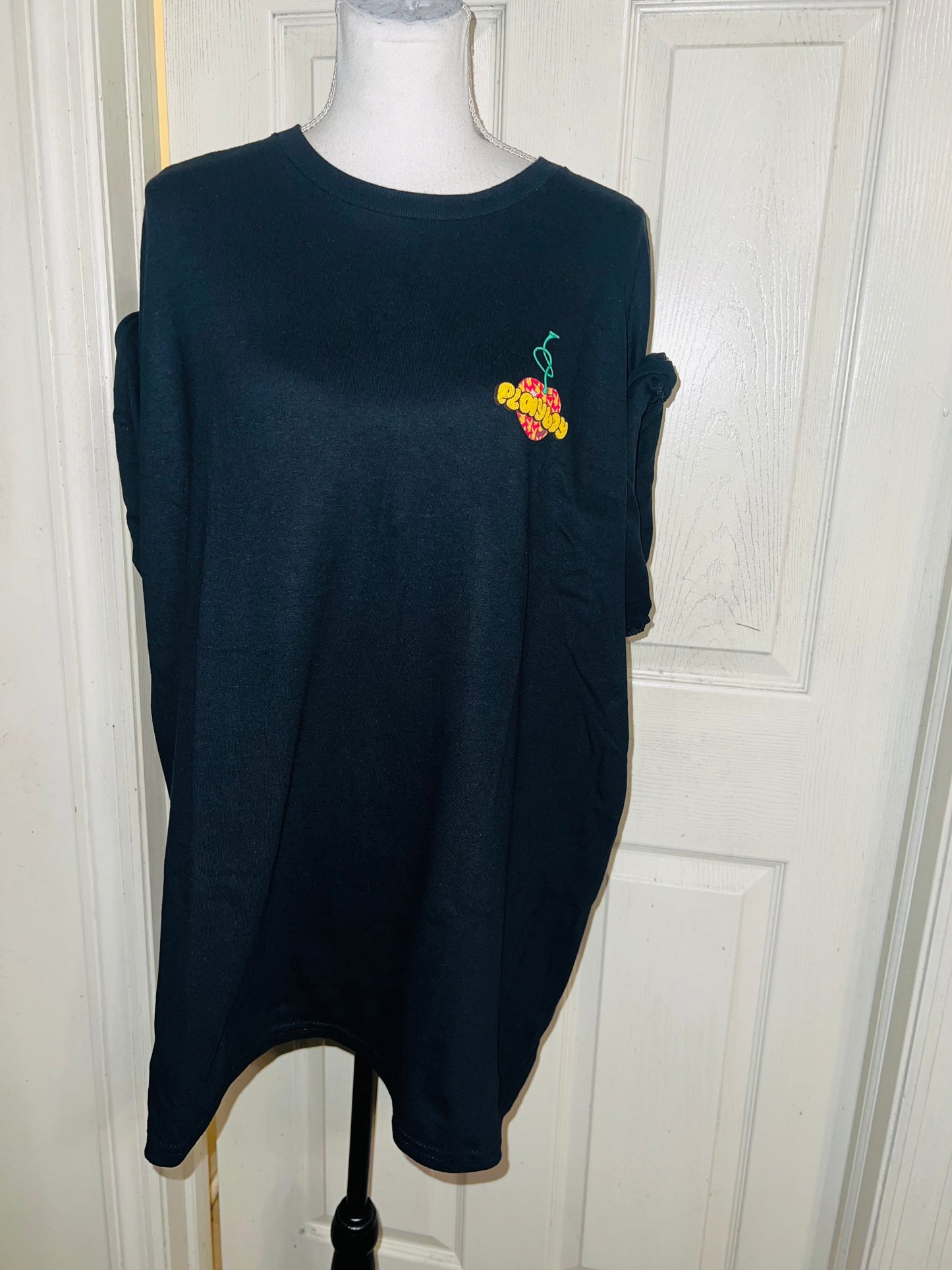 Playboy Cherry Double Sided Oversized Distressed Tee