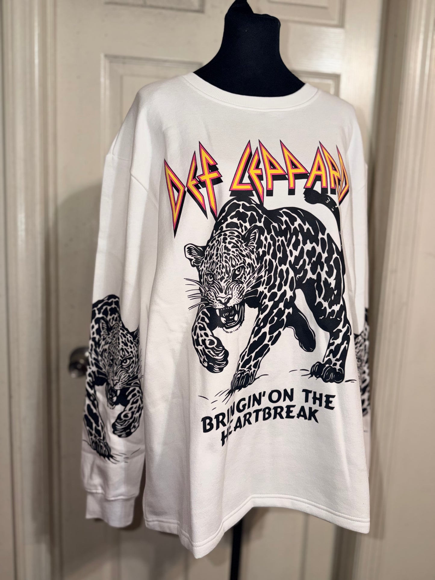 Def Leppard Oversized Distressed Sweatshirt