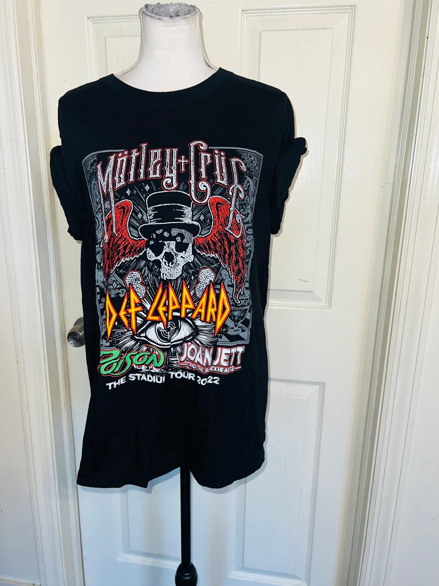 Motley Crue, Def Leppard, Poison, and Joan Jett Double Sided Oversized Tee