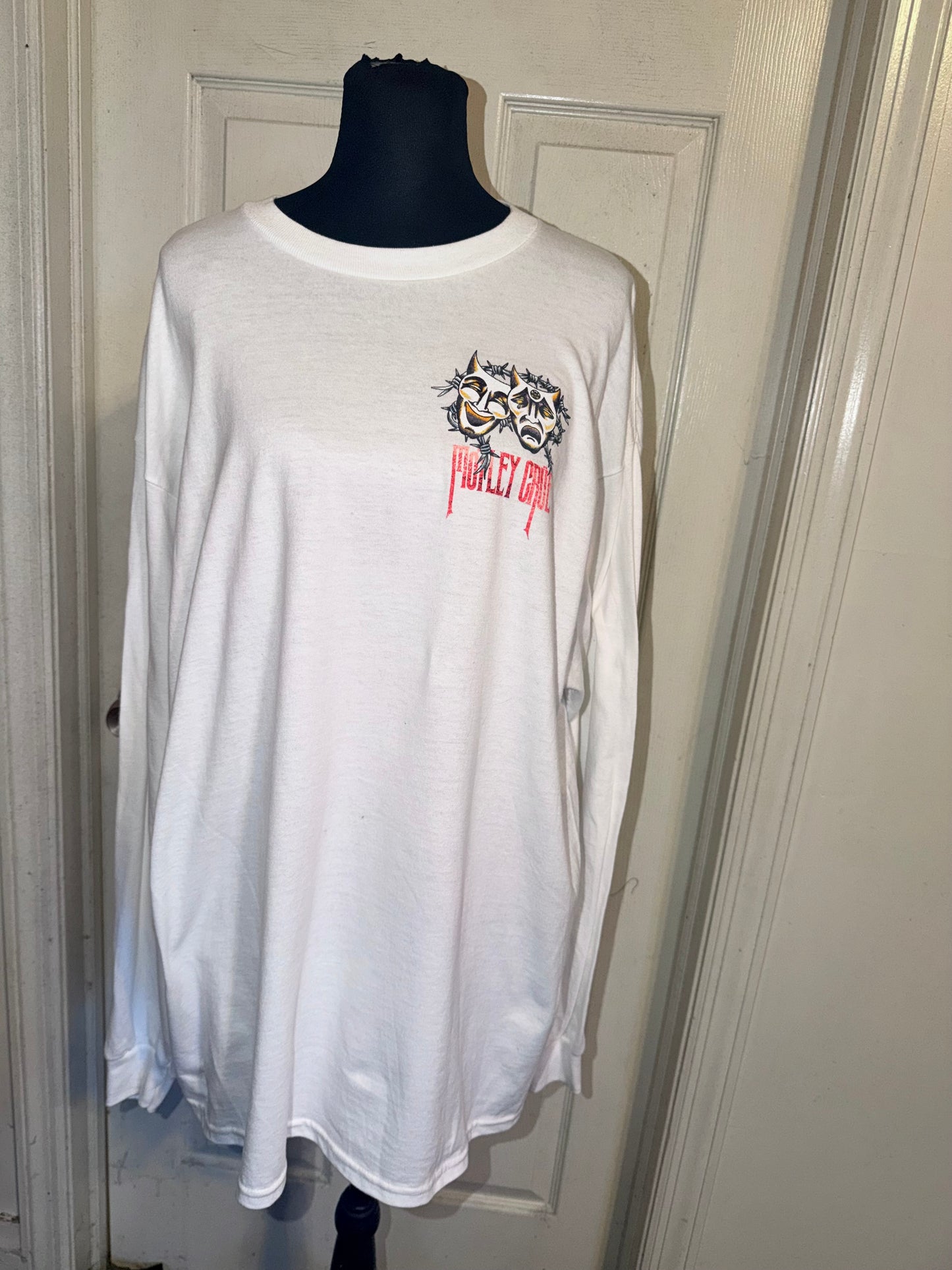 Motley Crue Double Sided Oversized Distressed Long Sleeve Tee