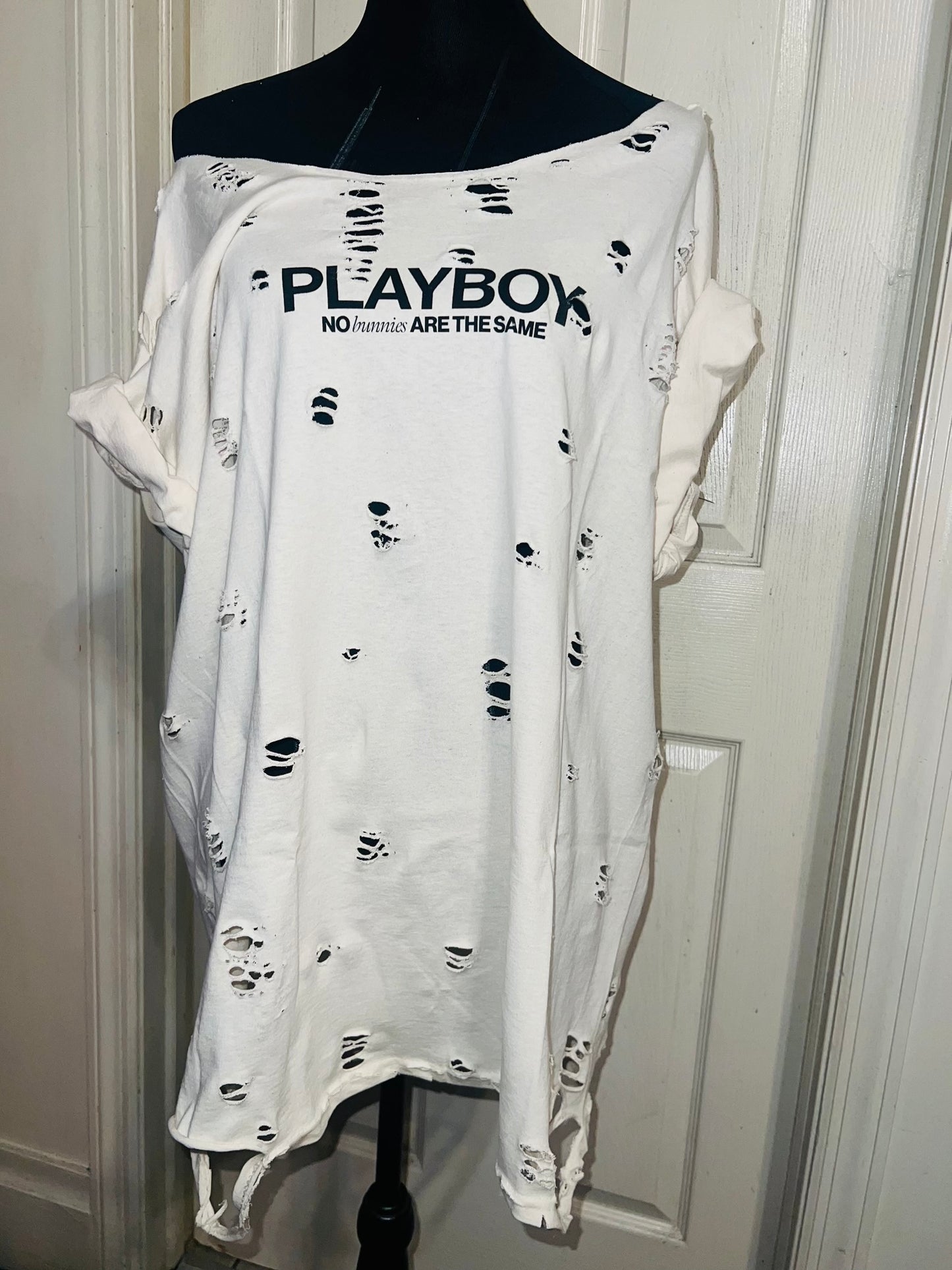 Playboy Double Sided Oversized Distressed Tee