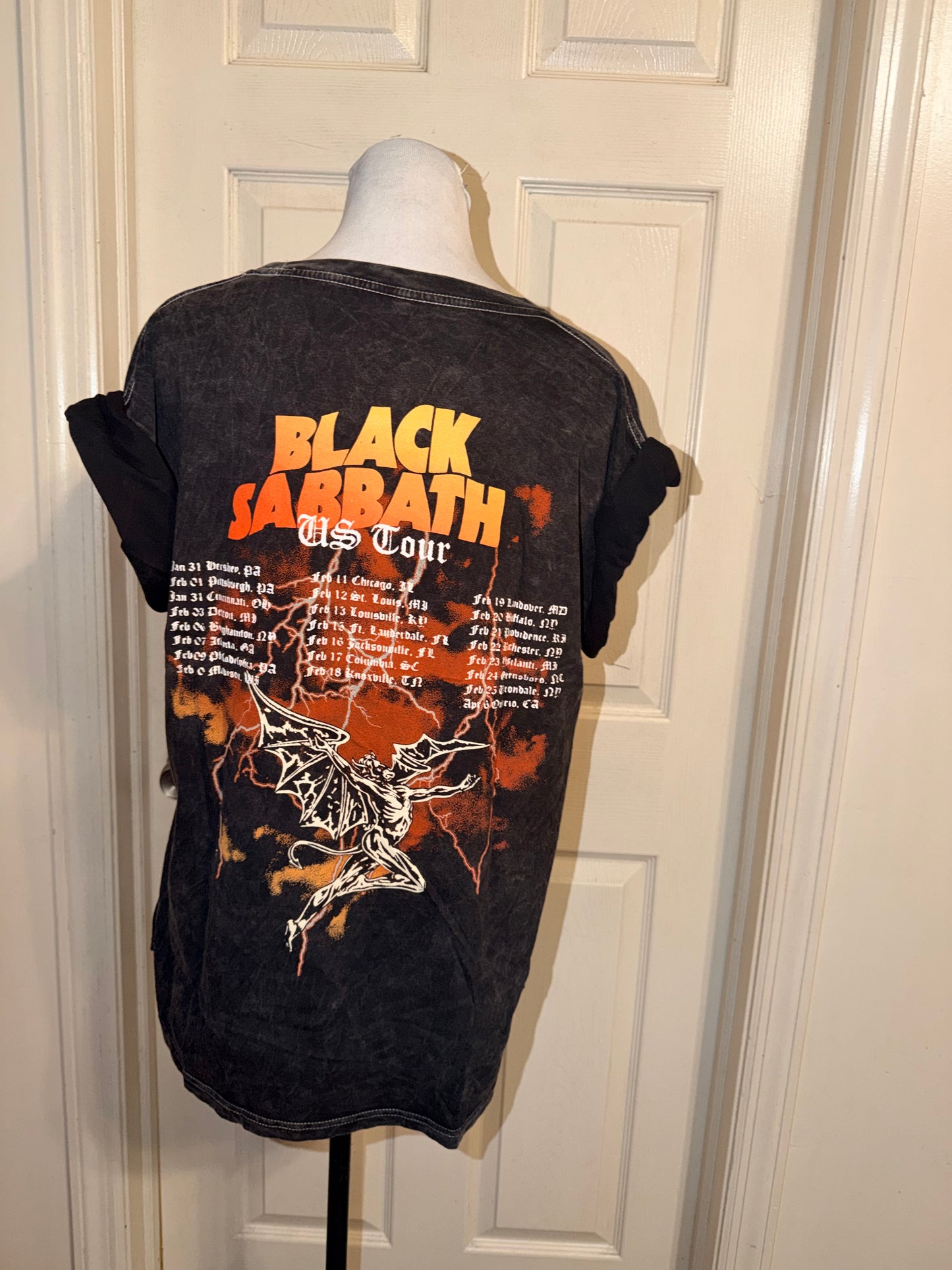 Black Sabbath Double Sided Oversized Distressed Tee