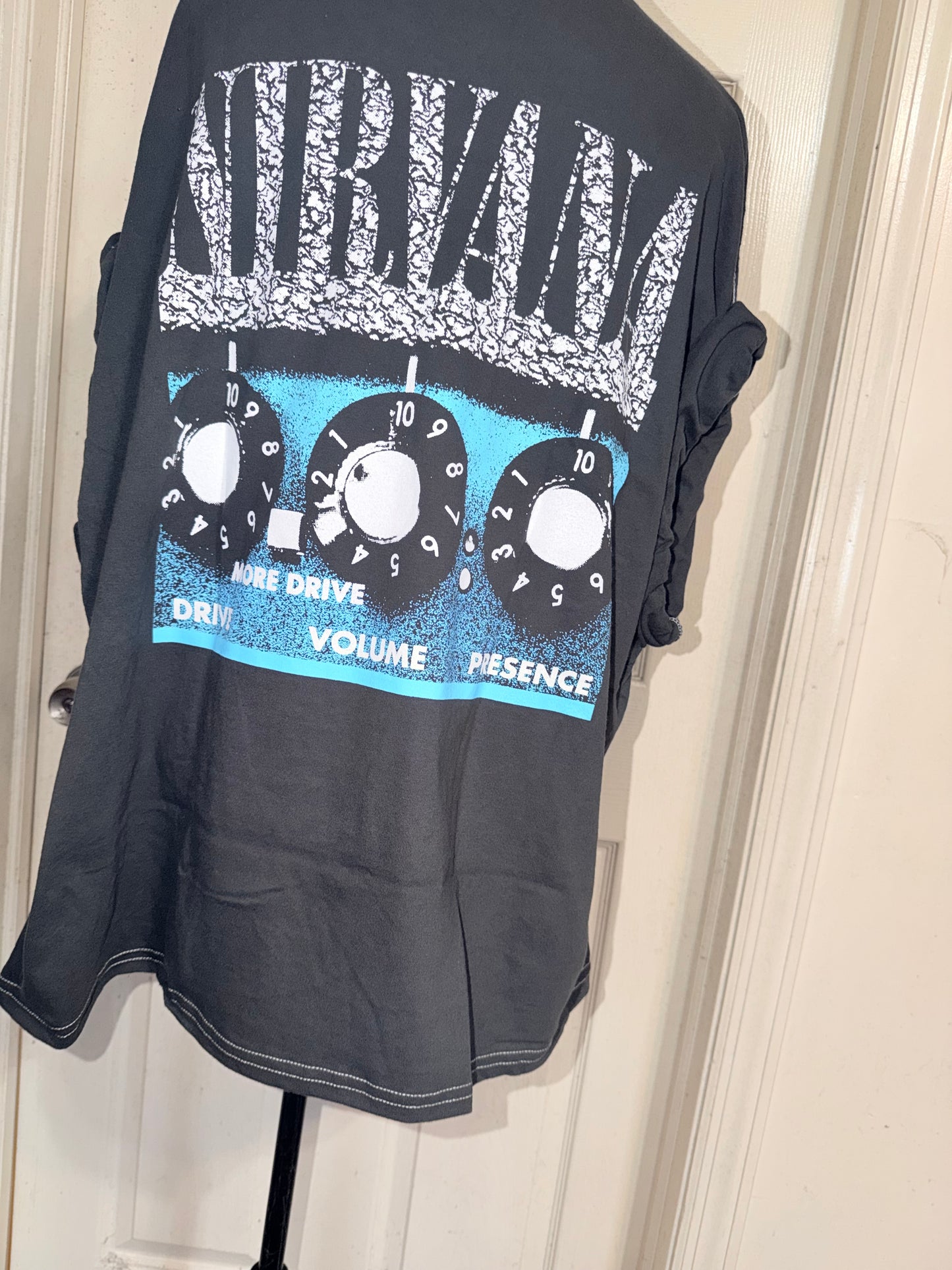 Nirvana Double Sided Oversized Distressed Tee