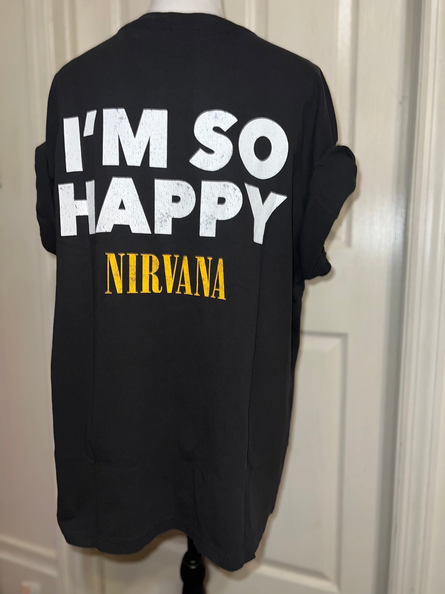 Nirvana Double Sided Oversized Distressed Tee