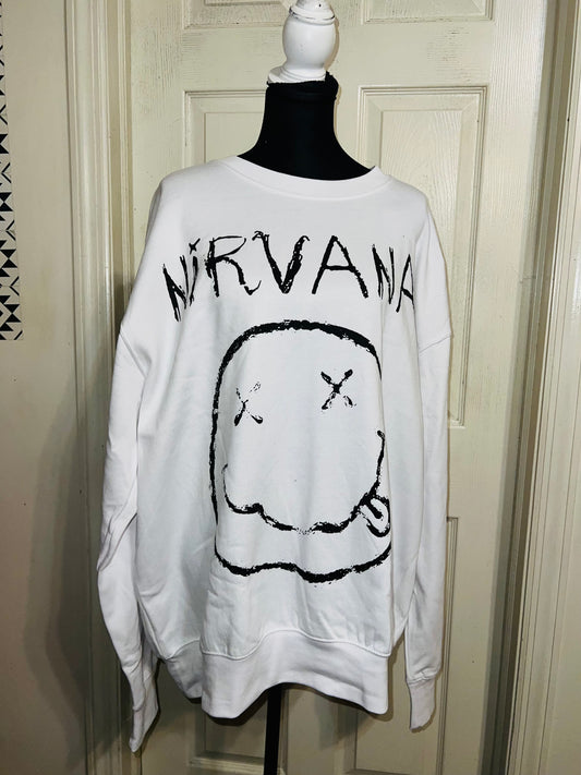 Nirvana Oversized Distressed Sweatshirt