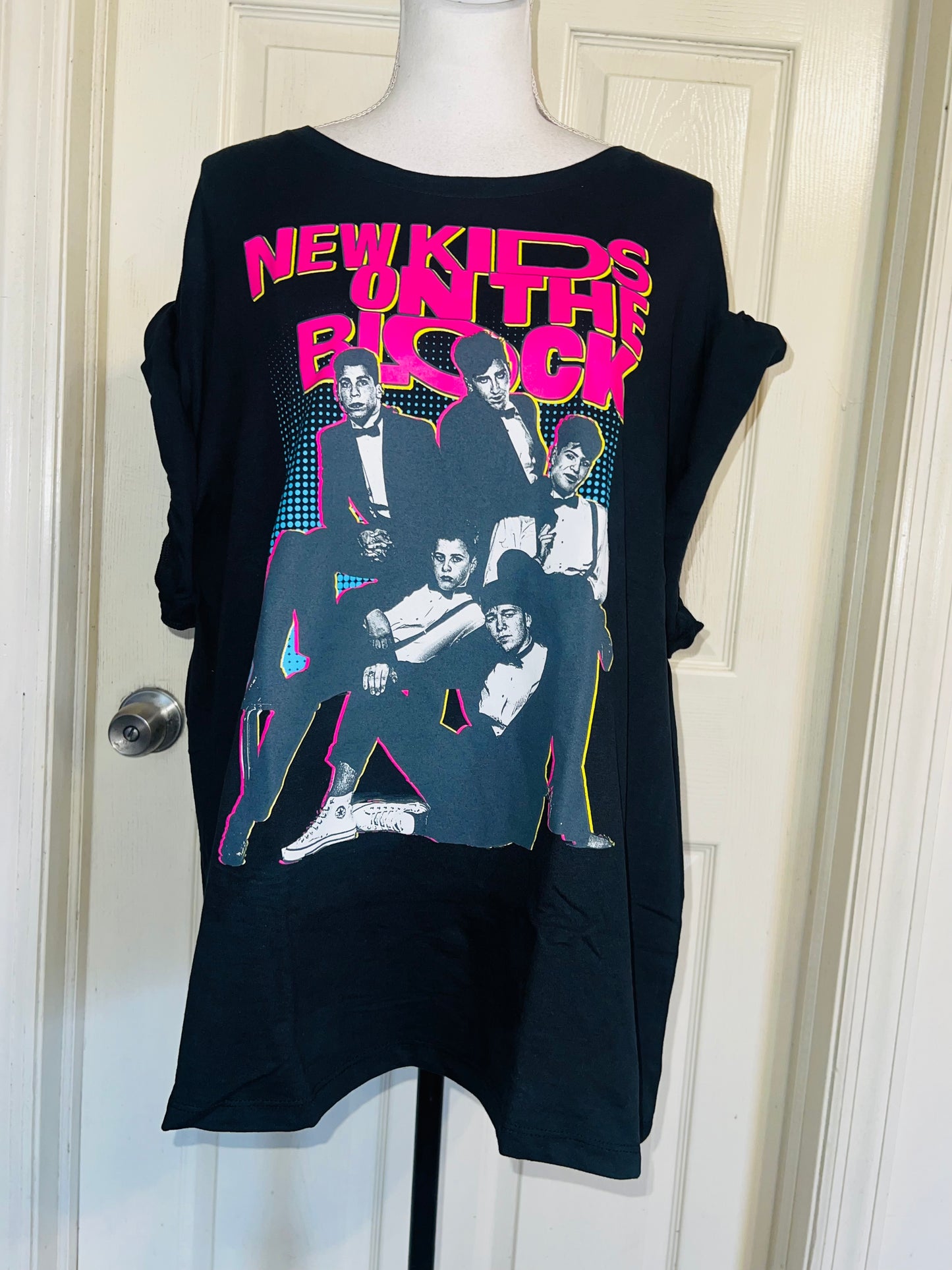 New Kids On The Block Oversized Distressed Tee