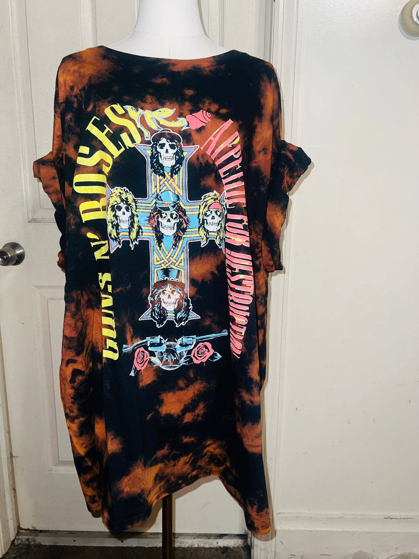 Guns N’ Roses Bleached Oversized Distressed Tee/Dress