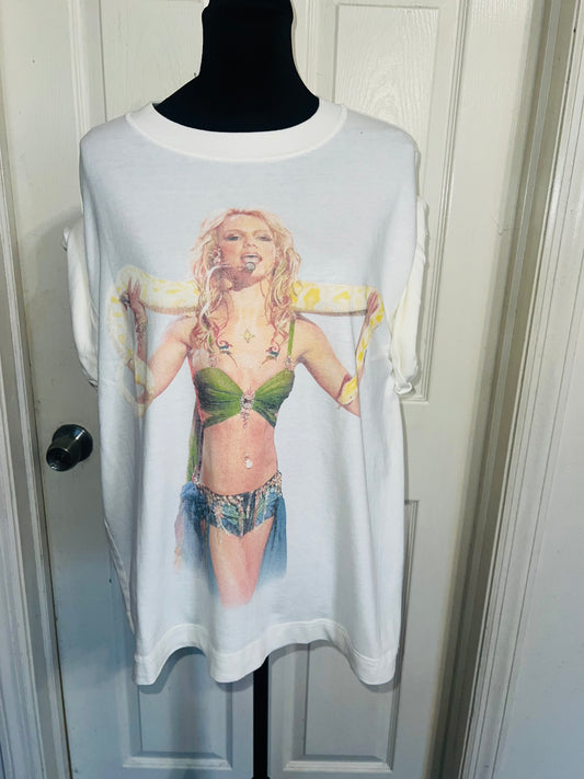 Britney Spears Oversized Distressed Tee