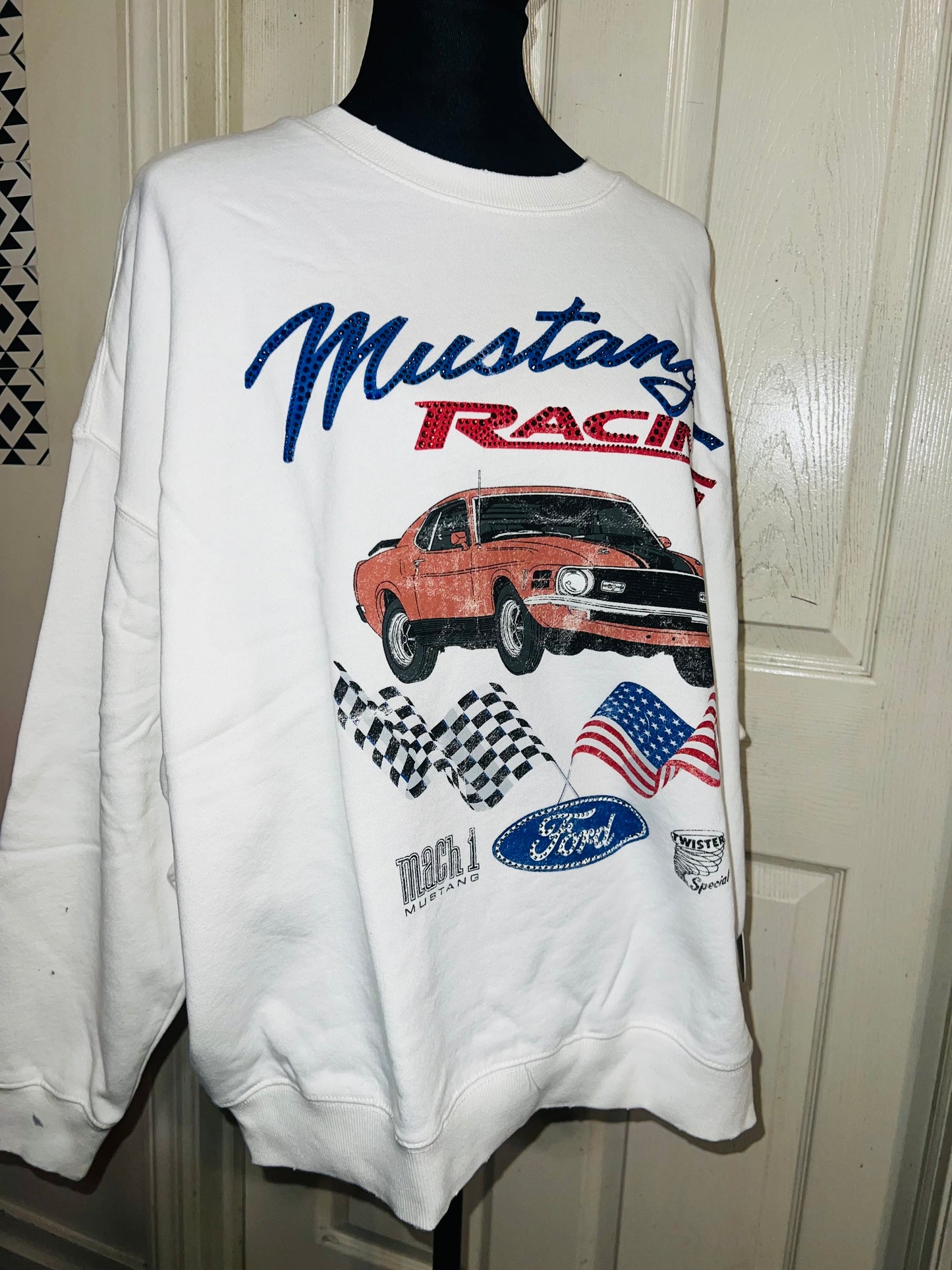 Ford Mustang Oversized Distressed Sweatshirt