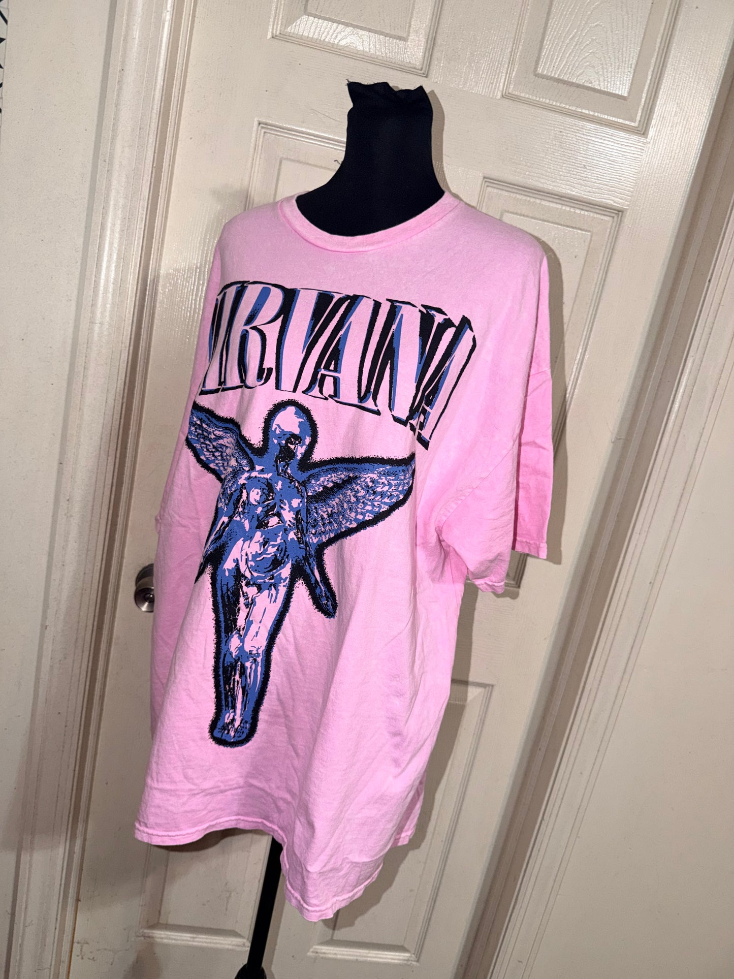 Nirvana Double Sided Oversized Distressed Tee