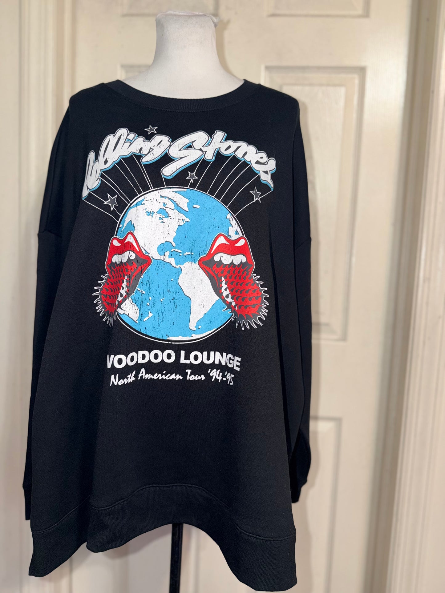 The Rolling Stones Double Sided Oversized Distressed Sweatshirt