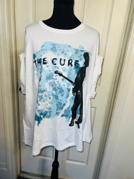 The Cure Double Sided Oversized Distressed Tee