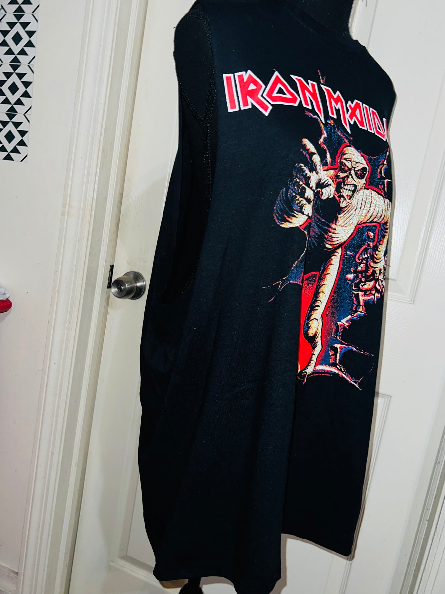 Iron Maiden Oversized Distressed Muscle Tee