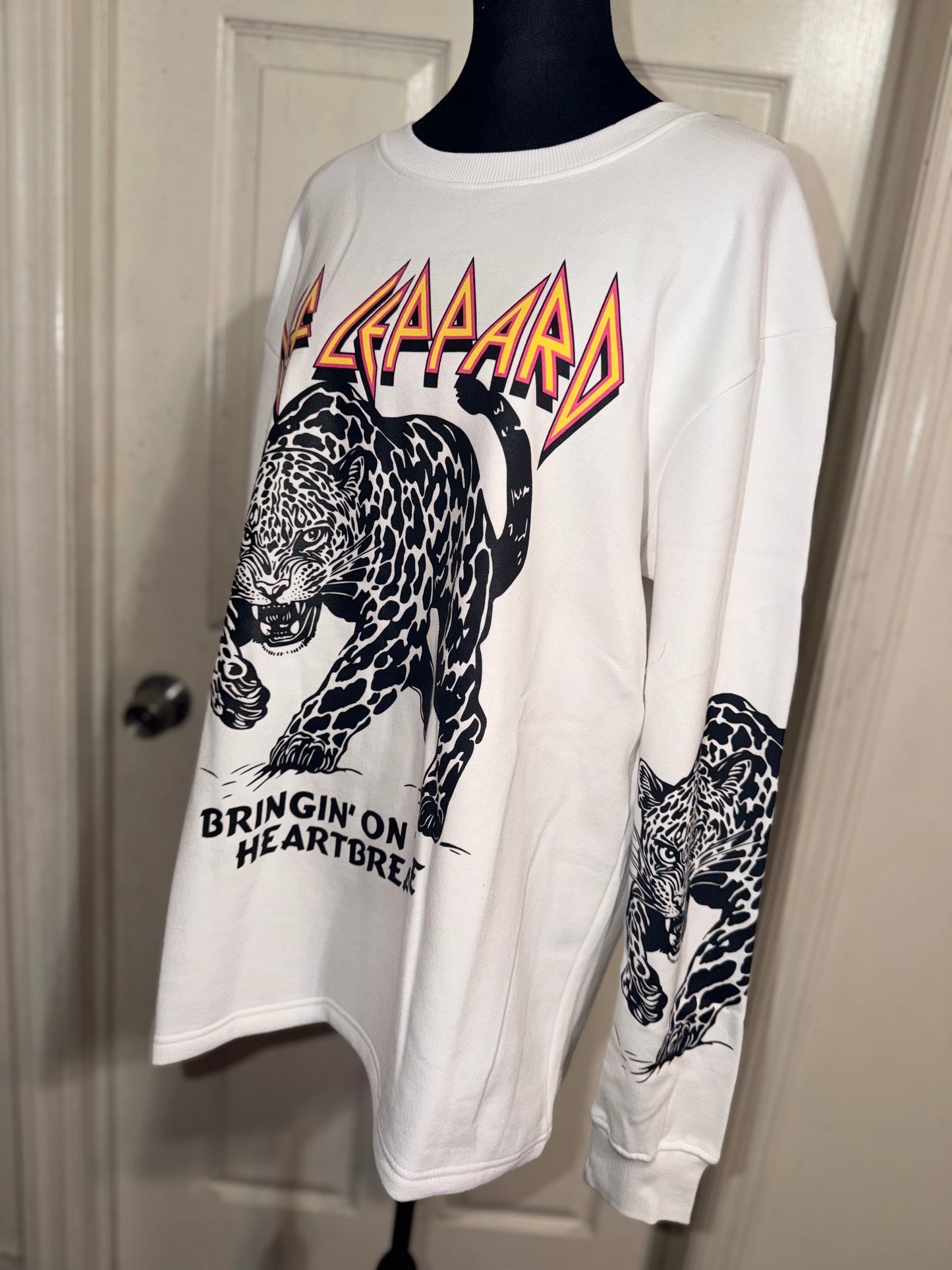 Def Leppard Oversized Distressed Sweatshirt