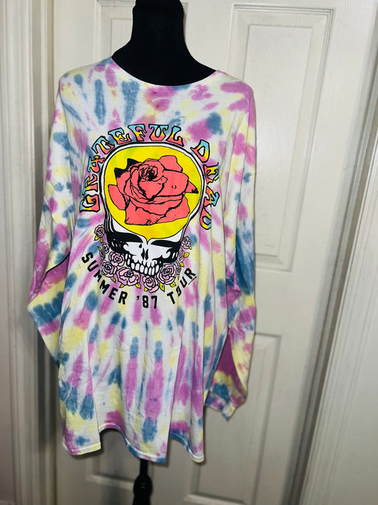 Grateful Dead Oversized Distressed Long Sleeve Tee
