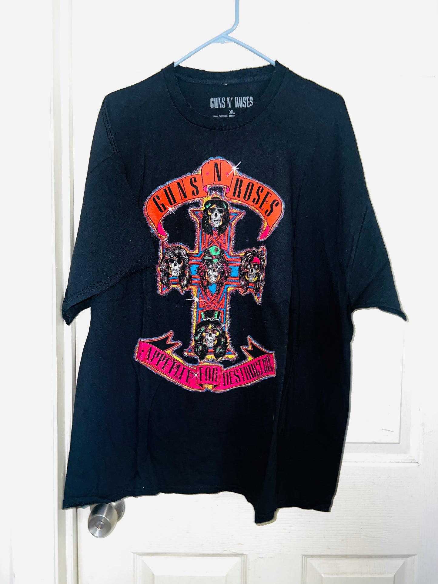 Guns n Roses Cross Oversized Distressed Tee