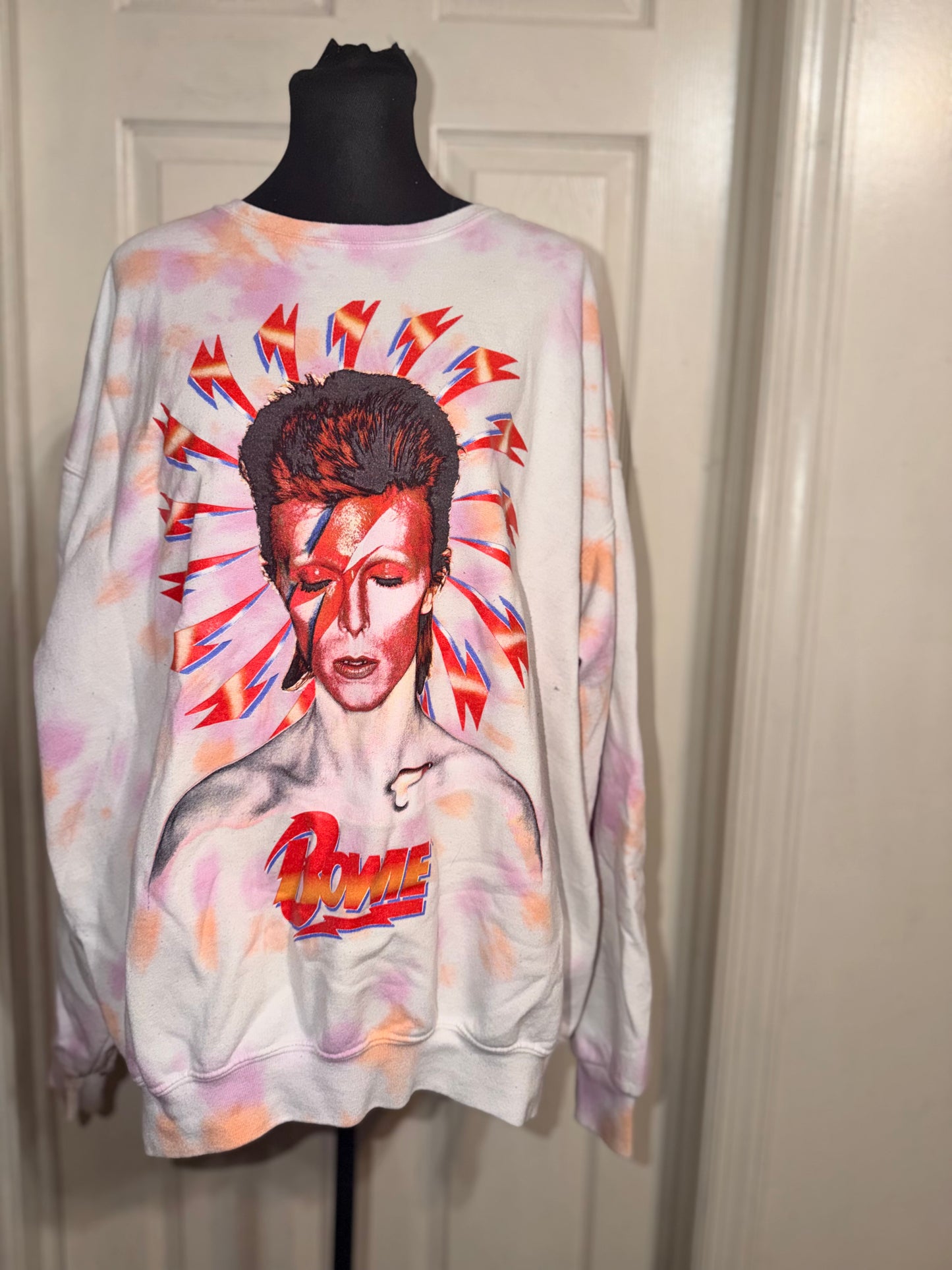 David Bowie Oversized Distressed Sweatshirt