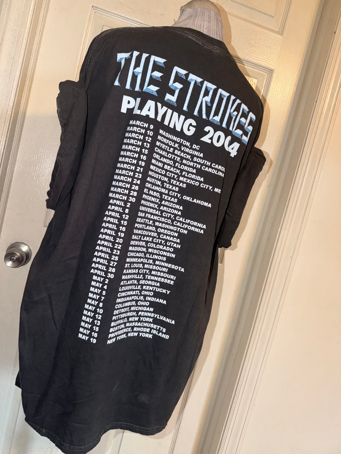 The Strokes Double Sided Oversized Distressed Tee