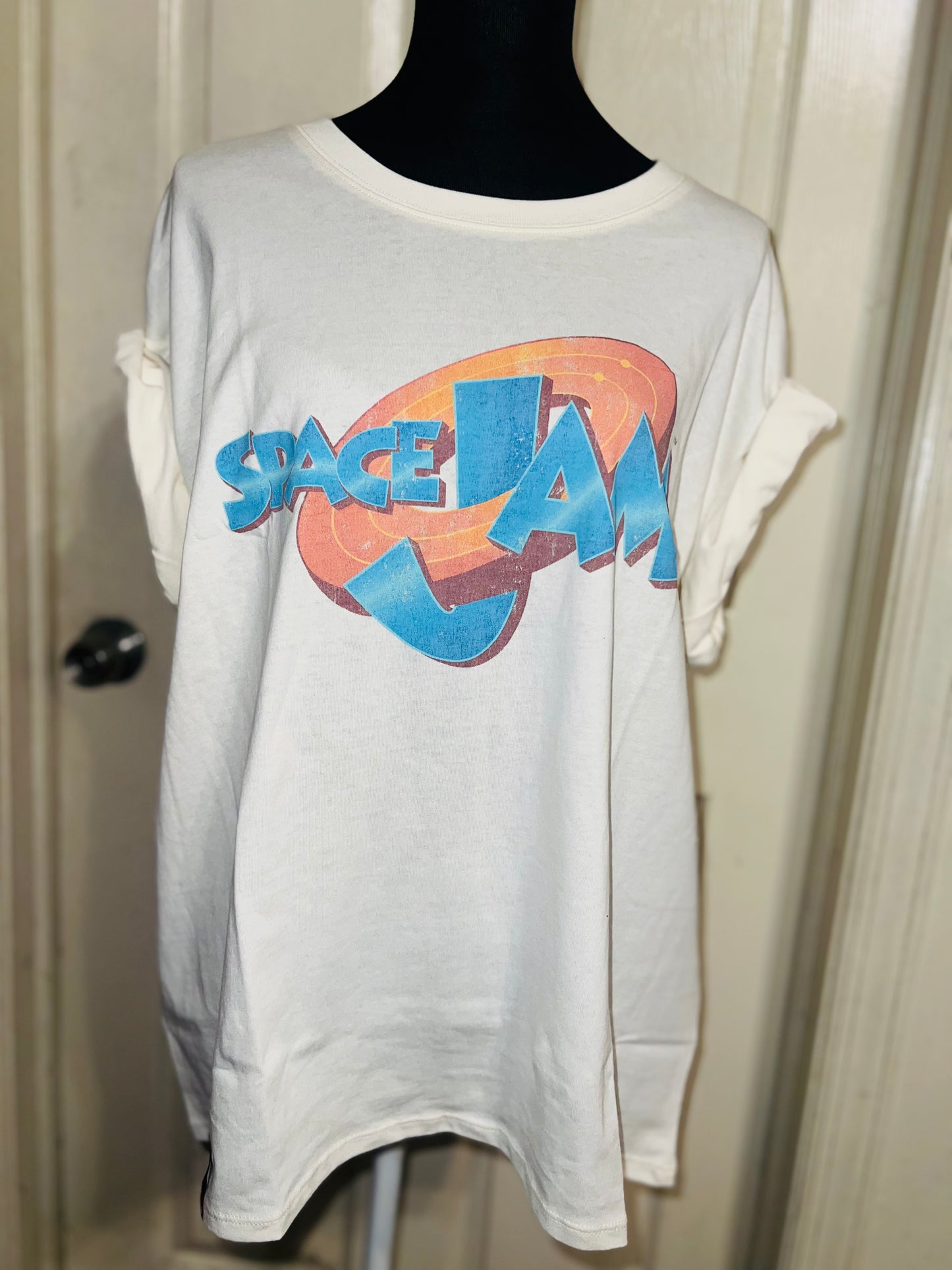 Space Jam Oversized Distressed Oversized Tee