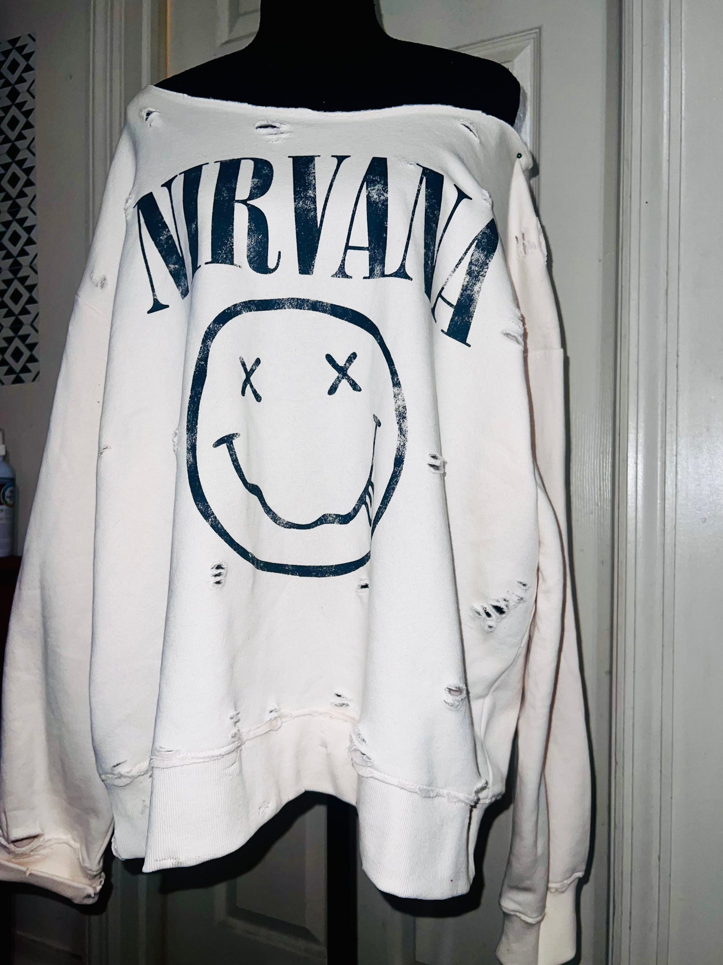 Nirvana Oversized Cream Sweatshirt