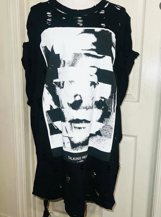The Talking Heads Double Sided Oversized Distressed Tee