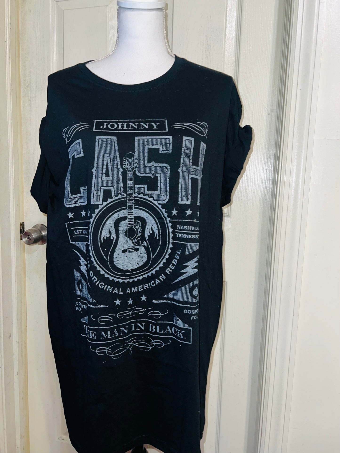 Johnny Cash Distressed Oversized Tee