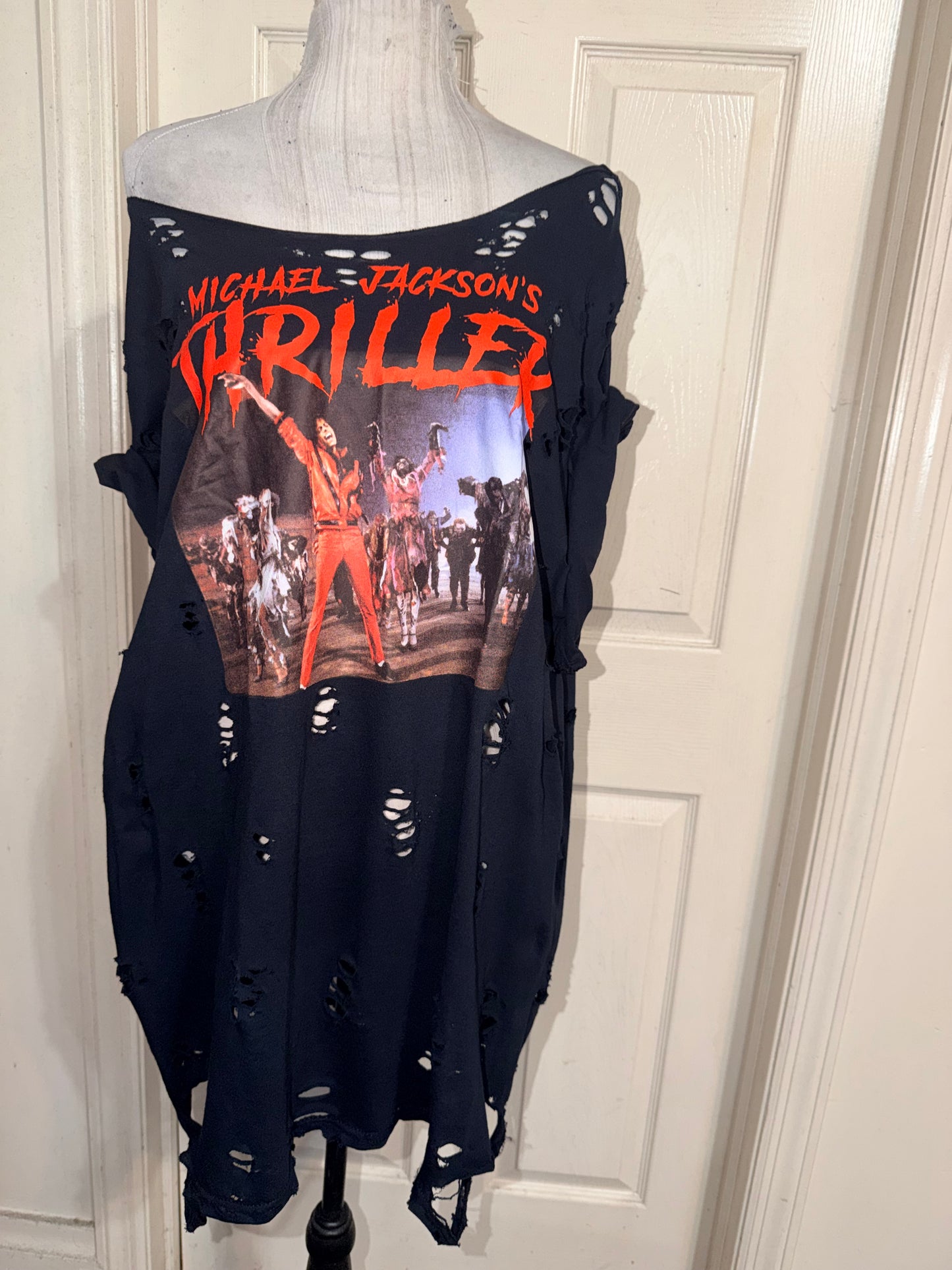 Michael Jackson Thriller Oversized Distressed Tee