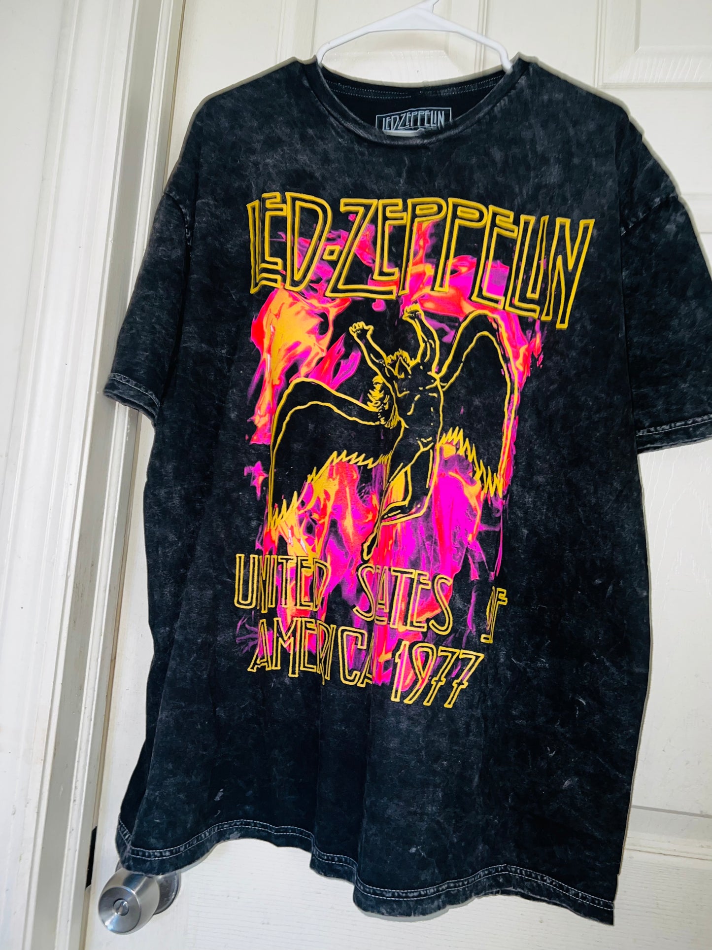 Led Zeppelin Mineral Wash Oversized Distressed Tee