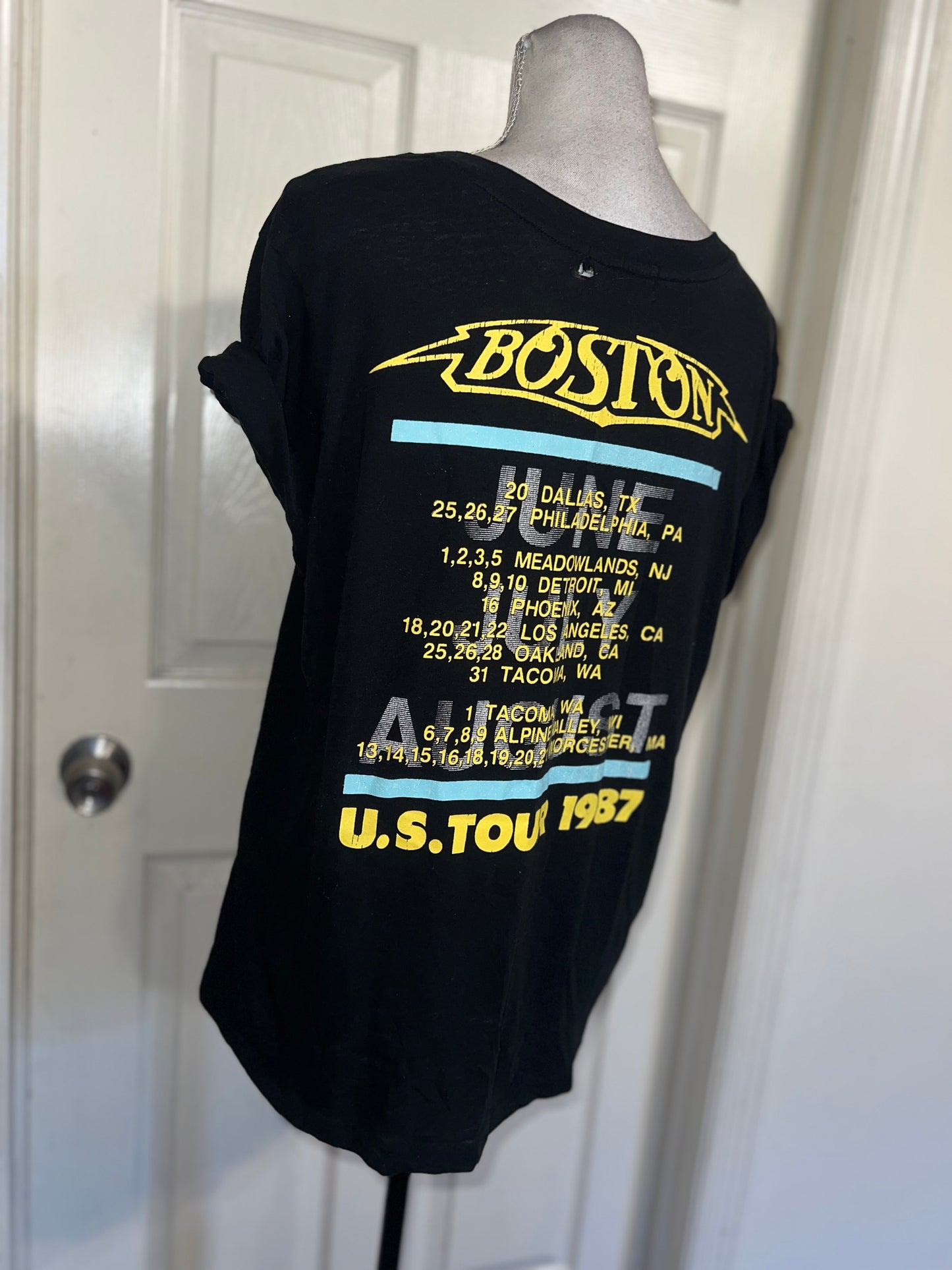 Boston Double Sided Oversized Distressed Tee
