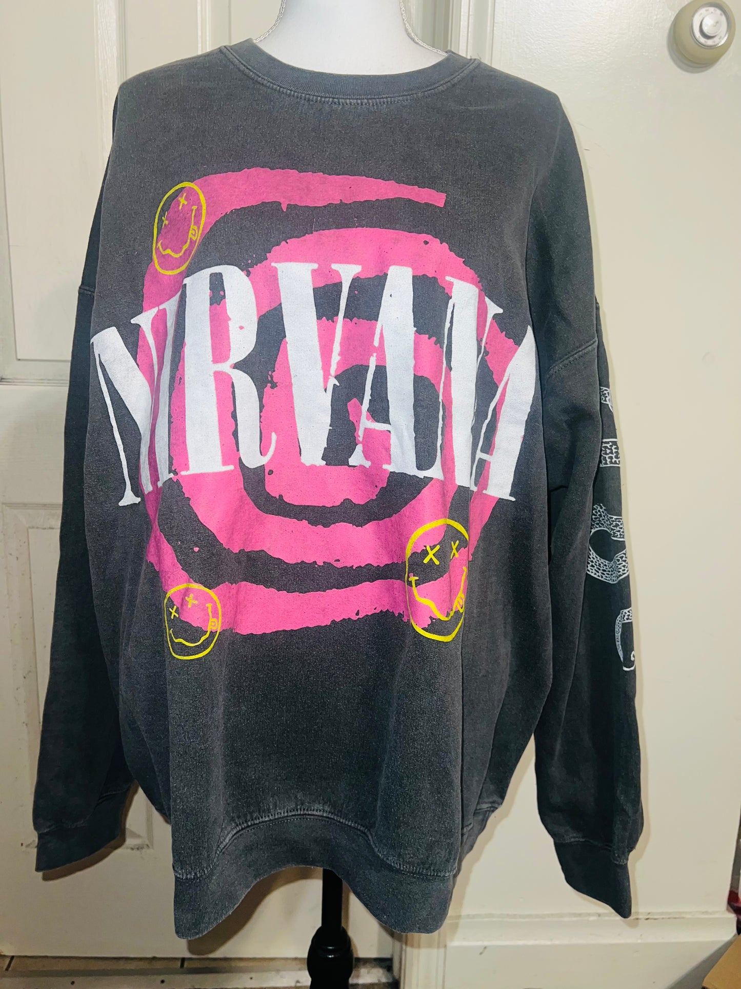 Nirvana Double Sides Oversized Distressed Sweatshirt