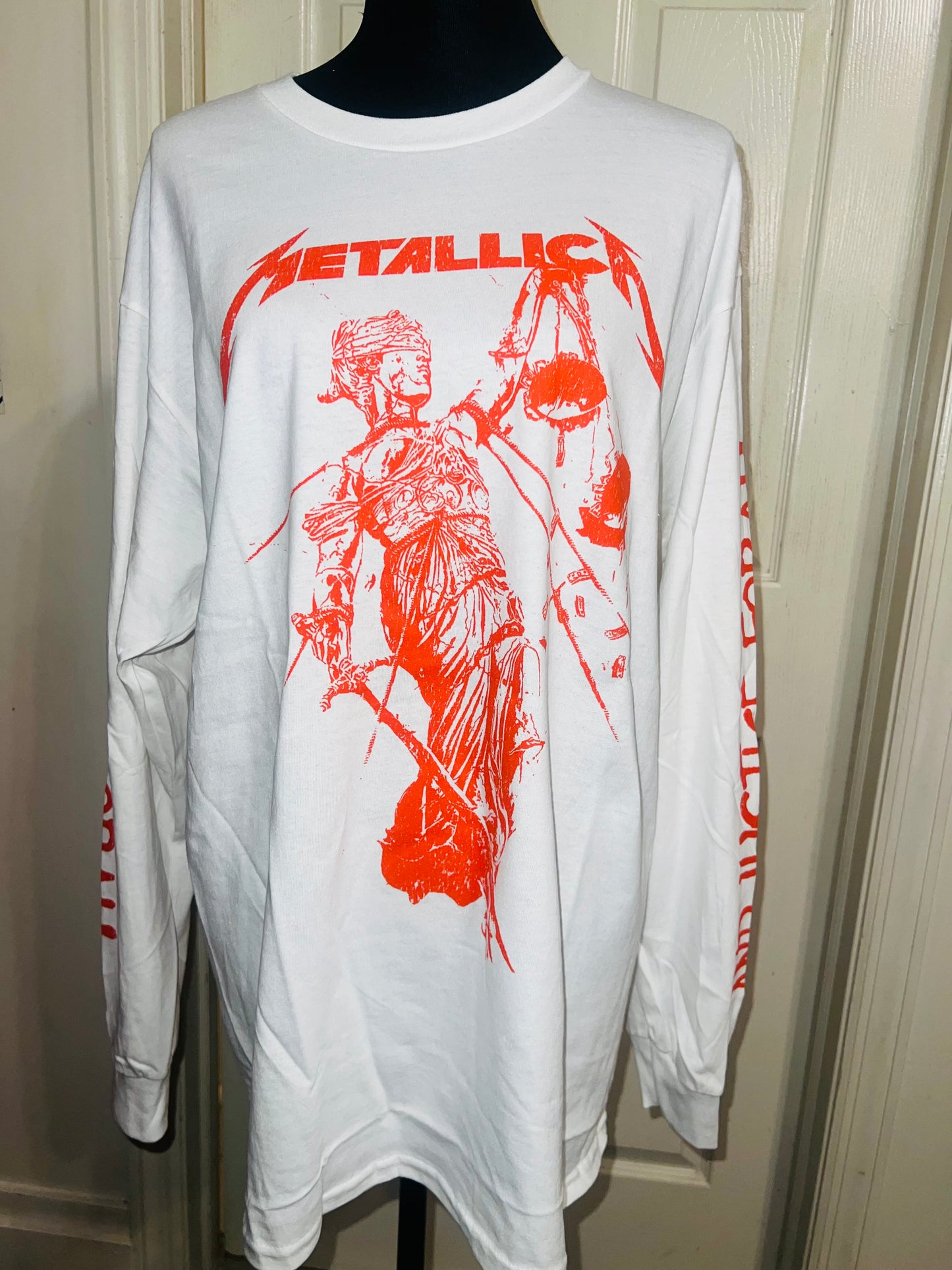 Metallica Oversized Distressed Long Sleeve Tee