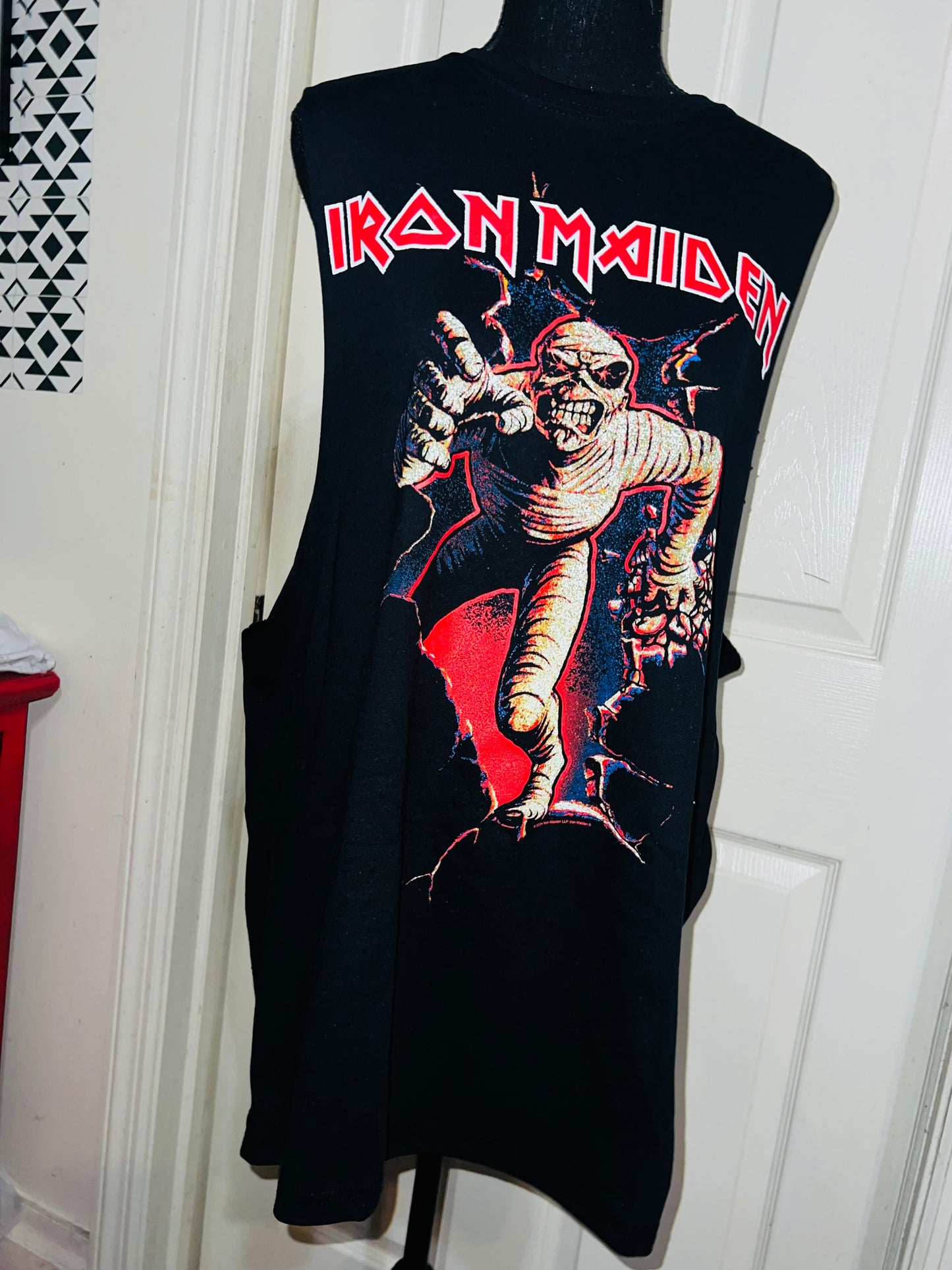 Iron Maiden Oversized Distressed Muscle Tee